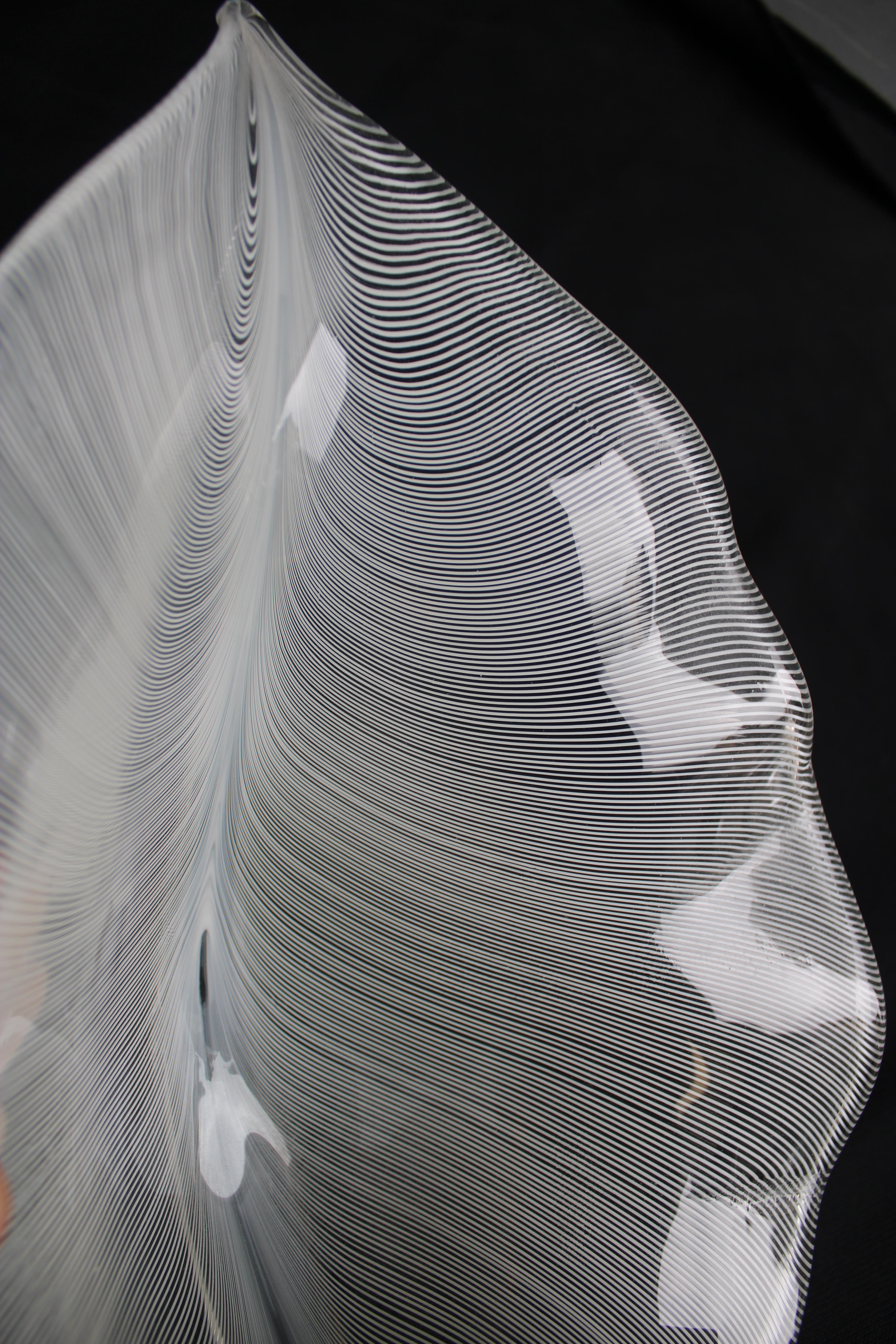 Coppia di lampada da parete a forma di Foglia vetro di Murano Ottone Franco Luce in vendita 2