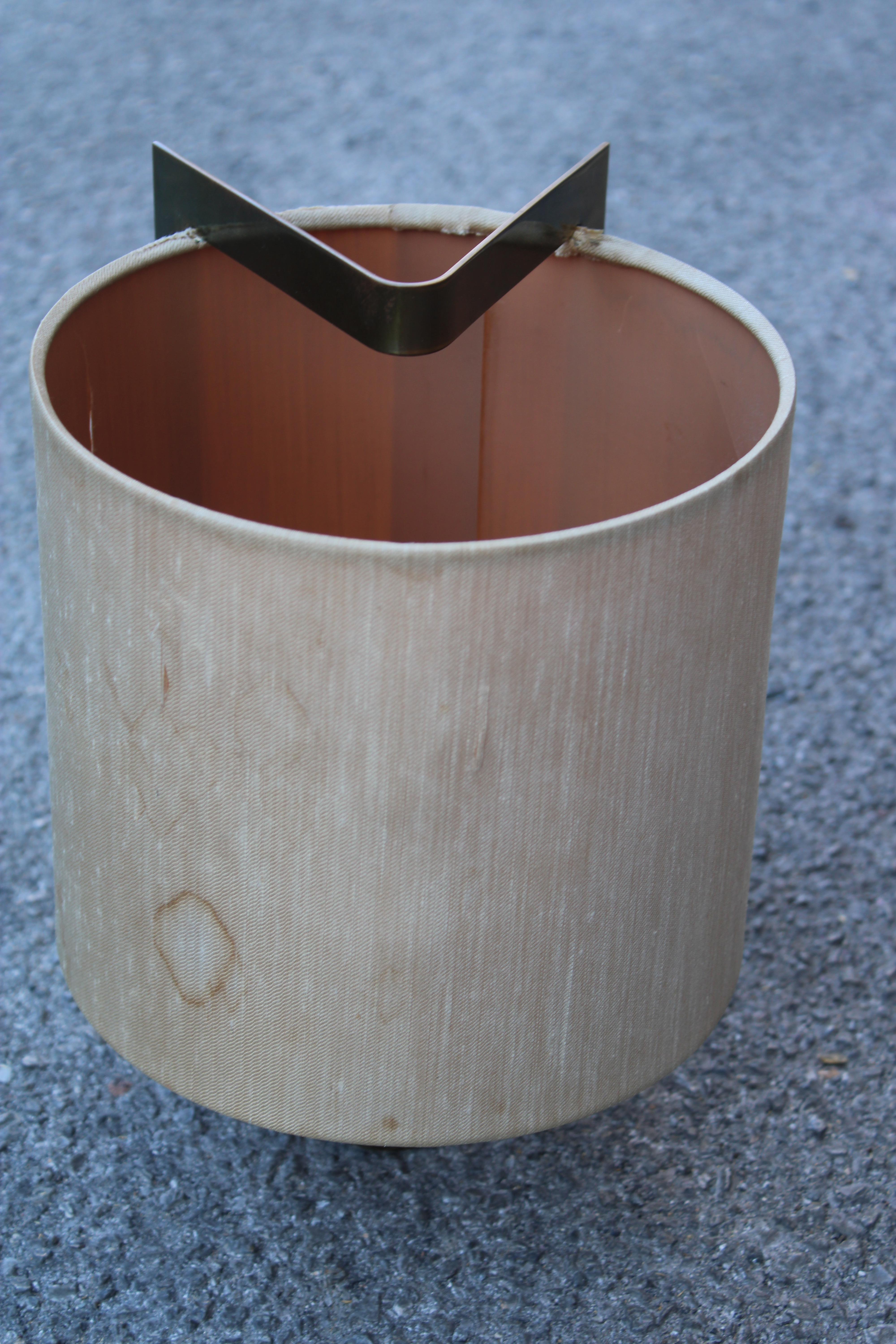 Laiton Paire de lampes de table Giuliana Gramigna en laiton et tissu 1970 Minimal en vente