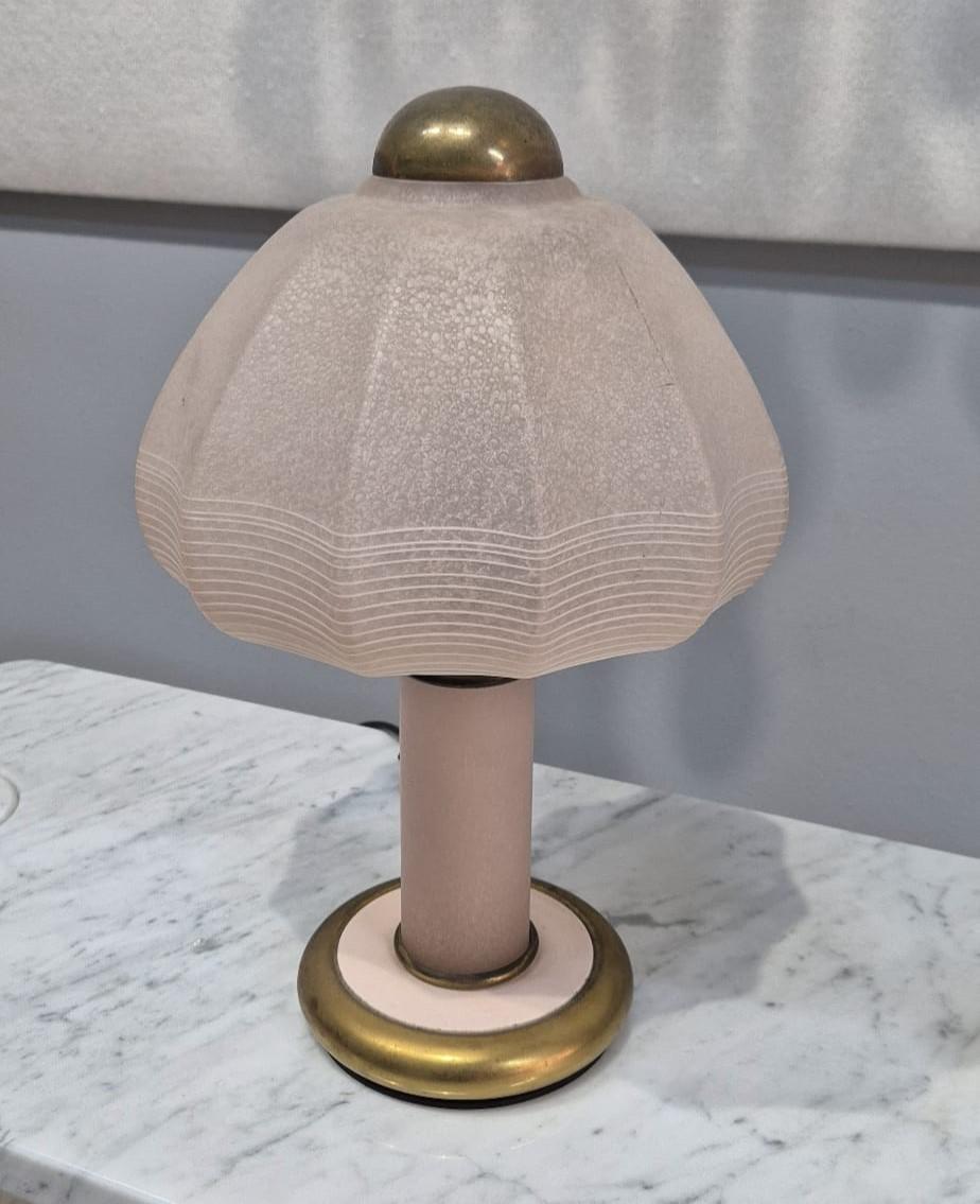 Coppia di lampada da tavolo in vetro di Murano di F. Fabbian, anni '70 For Sale 1