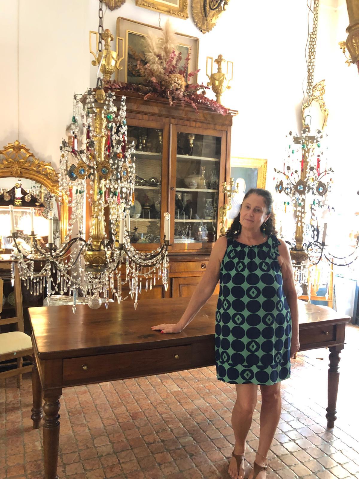 Coppia di Lampadari Impero XVIII Secolo Italiani Genovesi Antichi in Cristallo in vendita 8