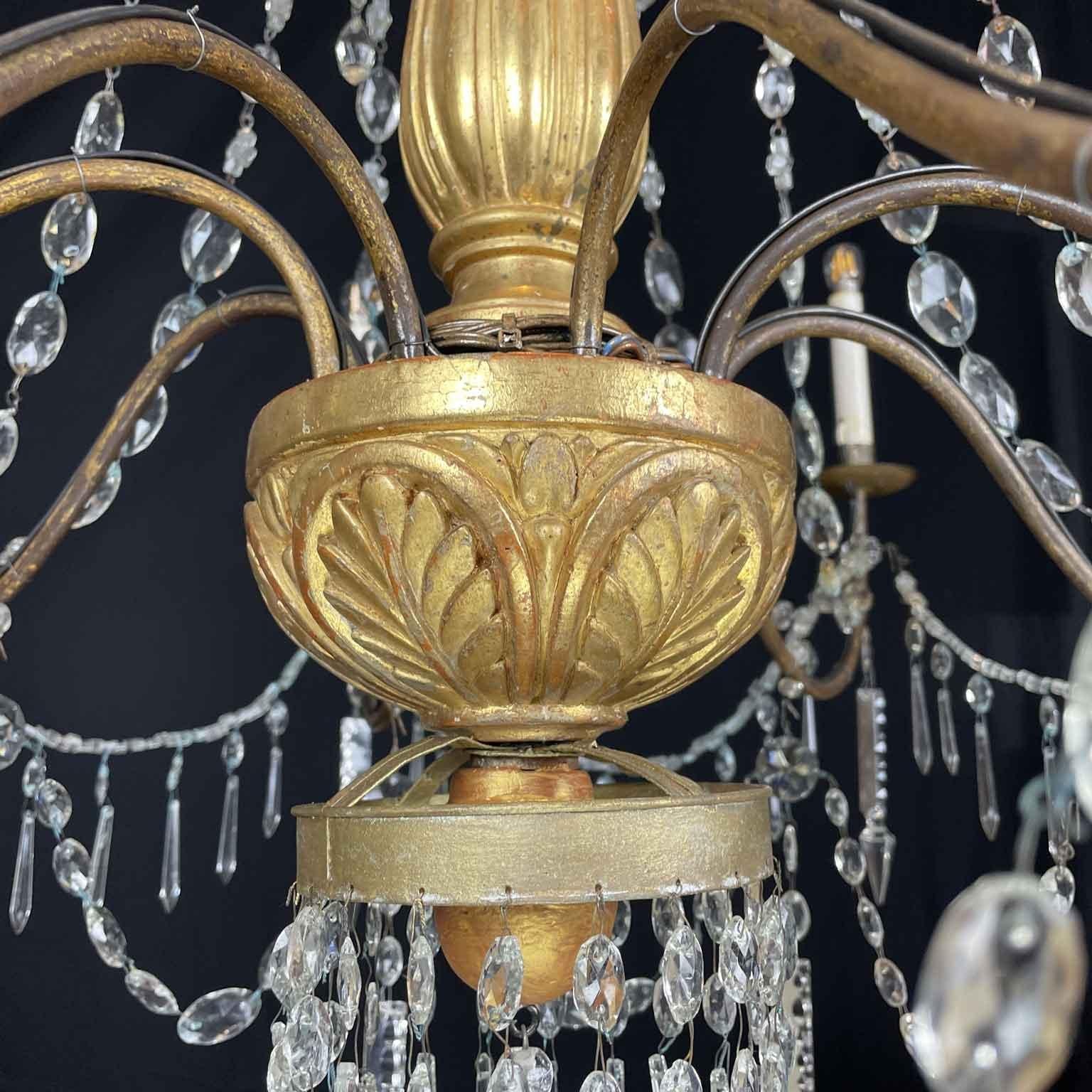Coppia di Lampadari Impero XVIII Secolo Italiani Genovesi Antichi in Cristallo in vendita 2