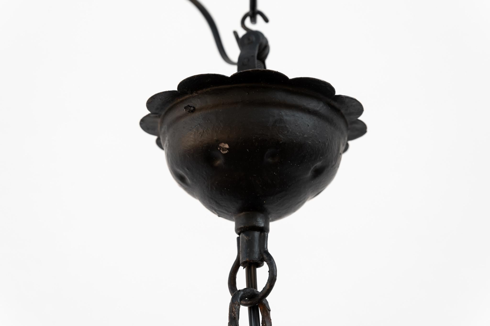 Coppia di Lampadari in ferro battuto, Anni '60 in vendita 1