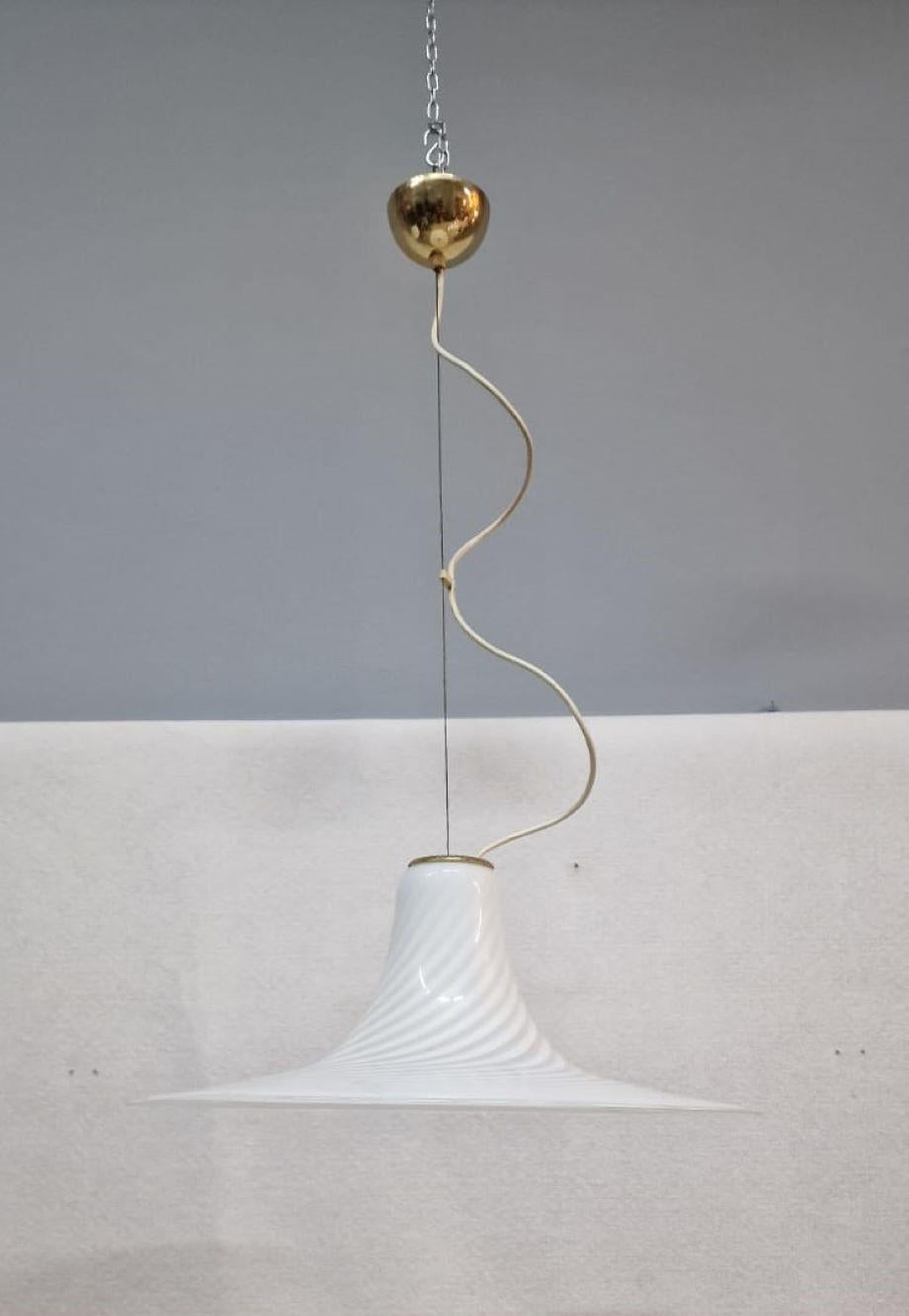 Coppia di lampadari in vetro di murano in vendita 1