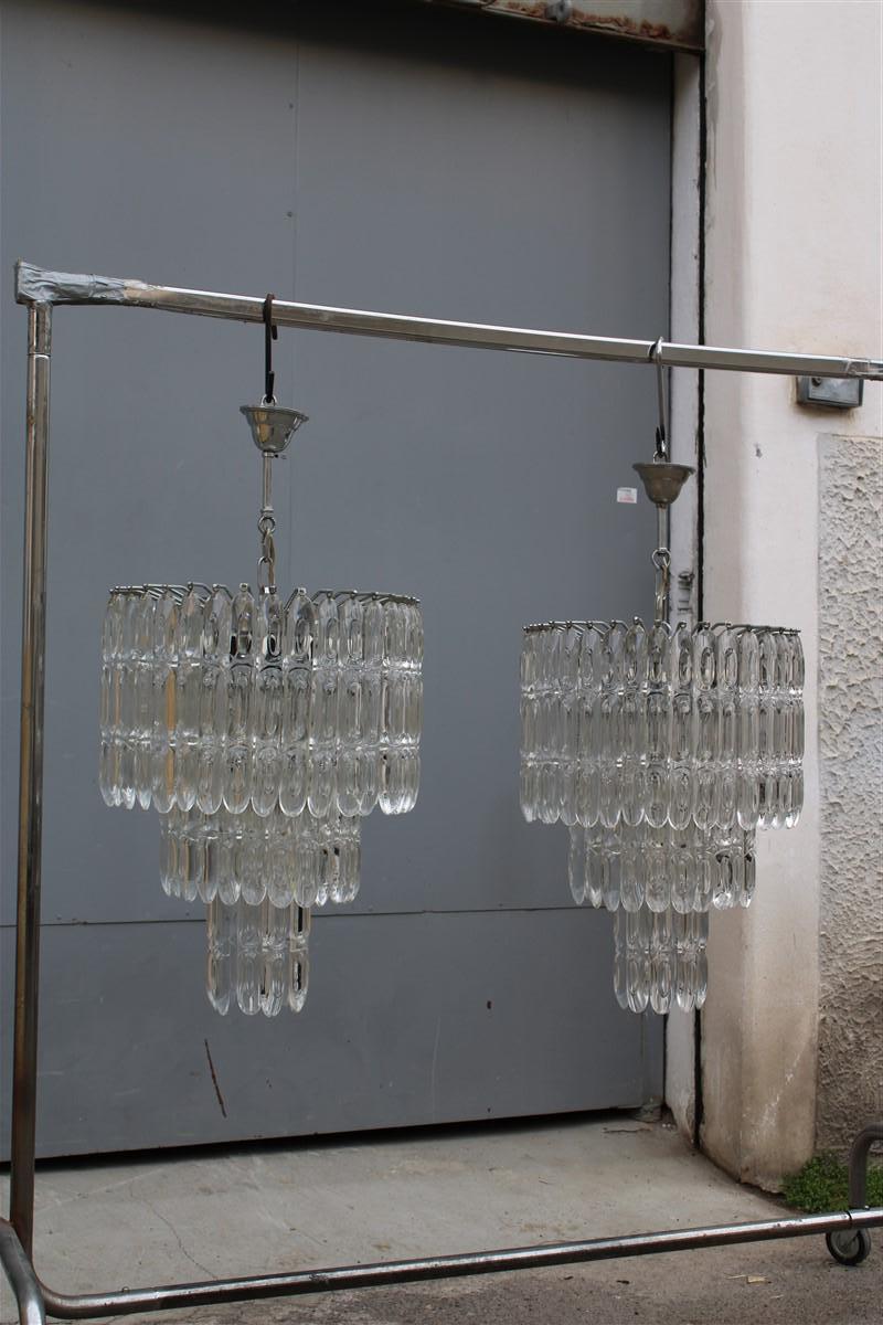 Coppia di Lampadari Stilkronen 1960 Oscar Torlasco Made in Italy Diamanti in vendita 4
