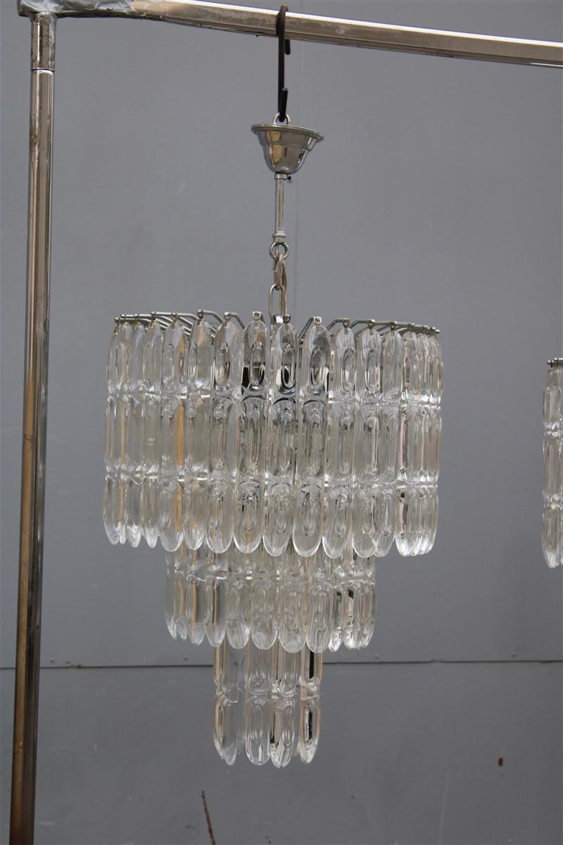 Coppia di Lampadari Stilkronen 1960 Oscar Torlasco Made in Italy Diamanti in vendita 5