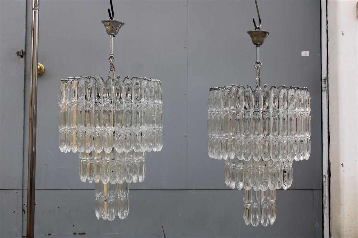 Interessante coppia di Lampadari di Stilkronen Italia Oscar Torlasco Design Italia 1960