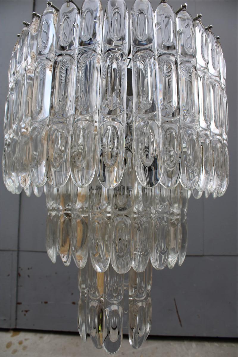 Cristallo Coppia di Lampadari Stilkronen 1960 Oscar Torlasco Made in Italy Diamanti in vendita