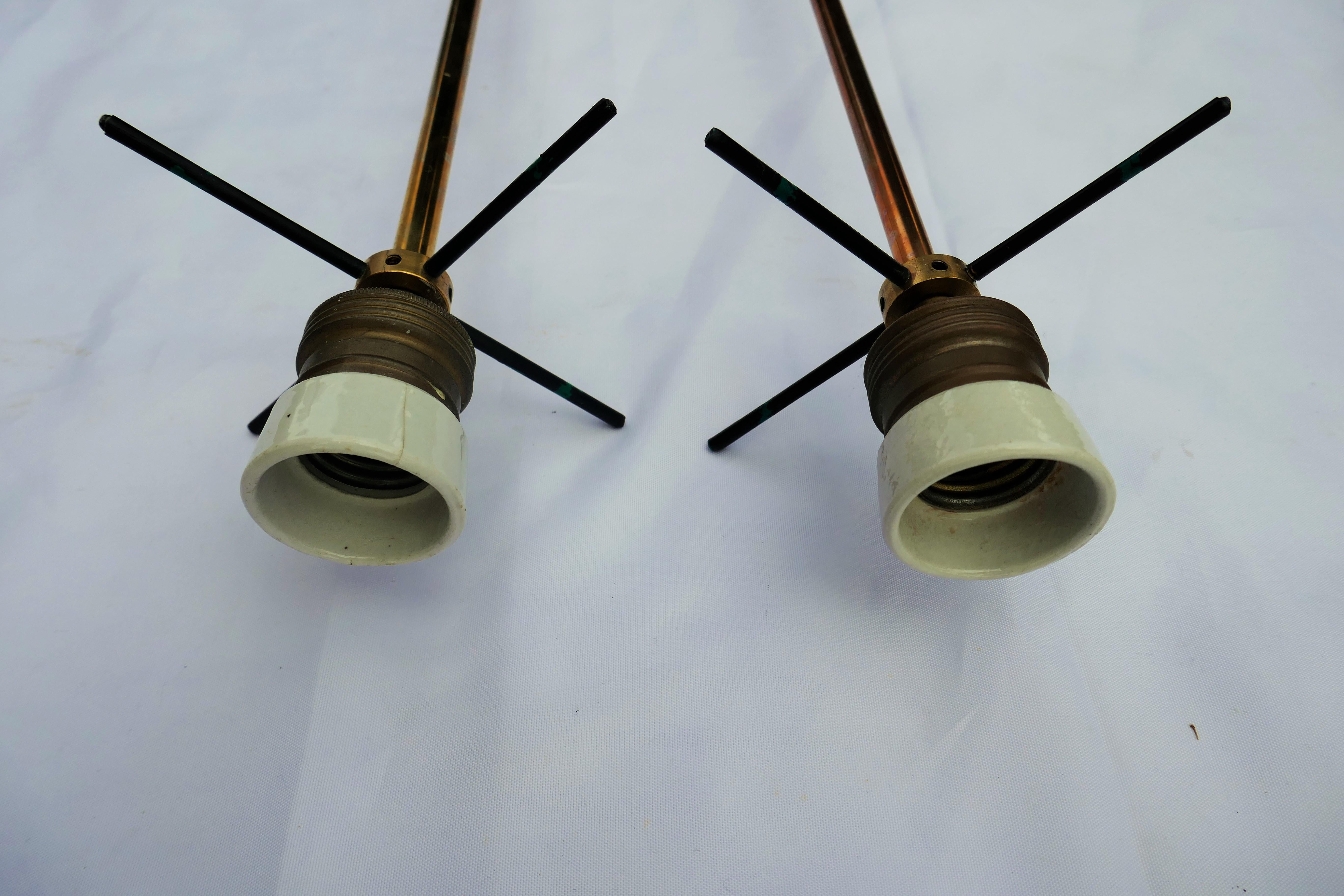 Pair of pendant lamps attributed to Stilnovo For Sale 1