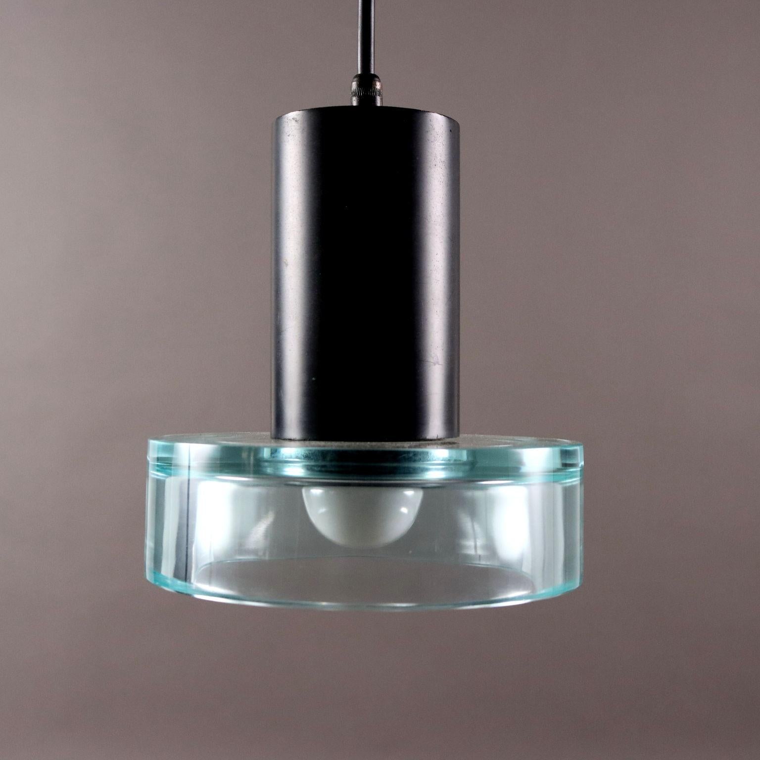 Émaillé Paire de lampes des années 1960 dans le style de Flavio Poli avec verre de Murano en vente