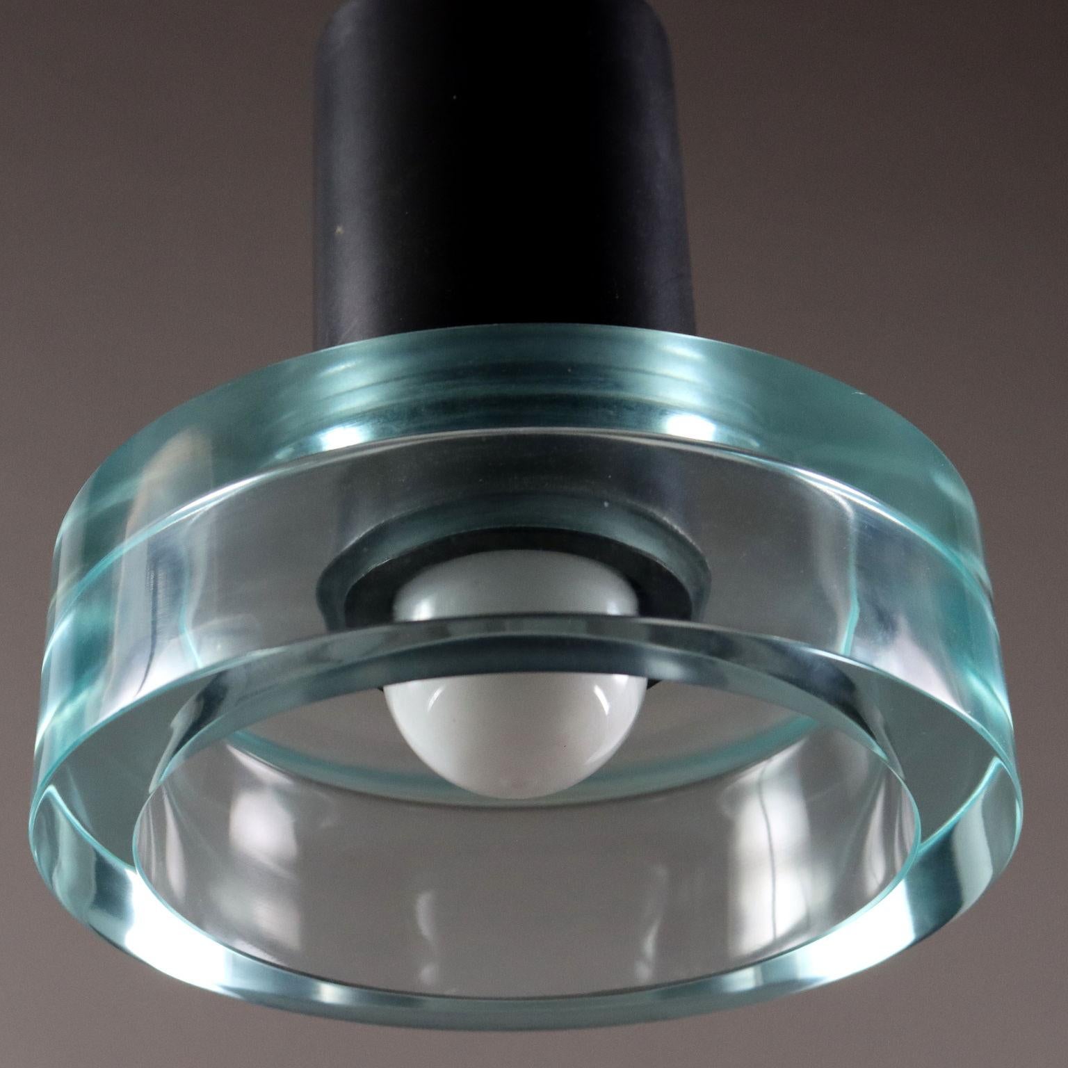 Paire de lampes des années 1960 dans le style de Flavio Poli avec verre de Murano Bon état - En vente à Milano, IT