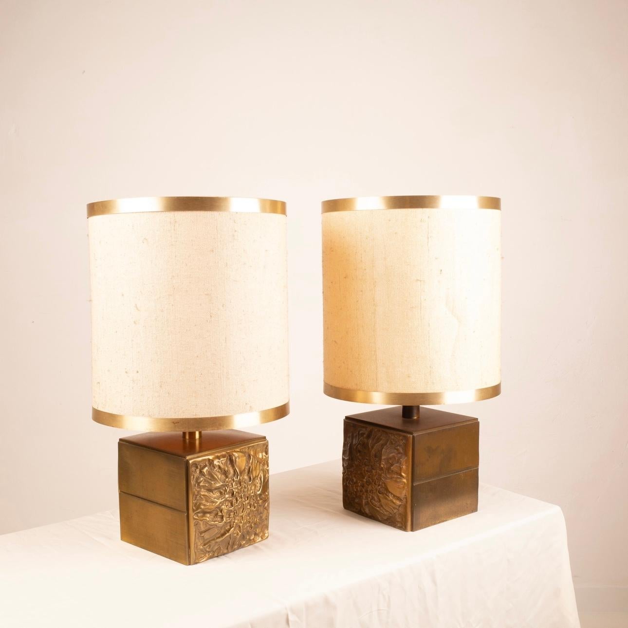 Pair of Brutalist Lamps by Luciano Frigerio for Frigerio of Desio For Sale 5