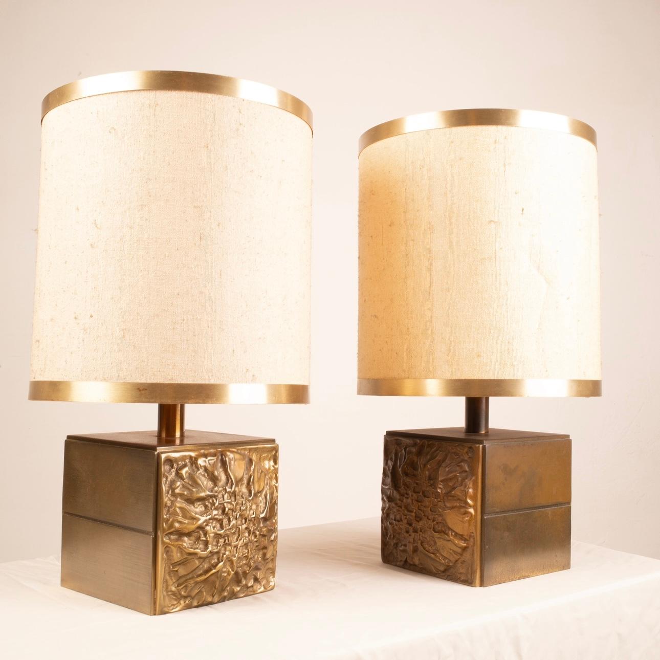 Pair of Brutalist Lamps by Luciano Frigerio for Frigerio of Desio For Sale 6