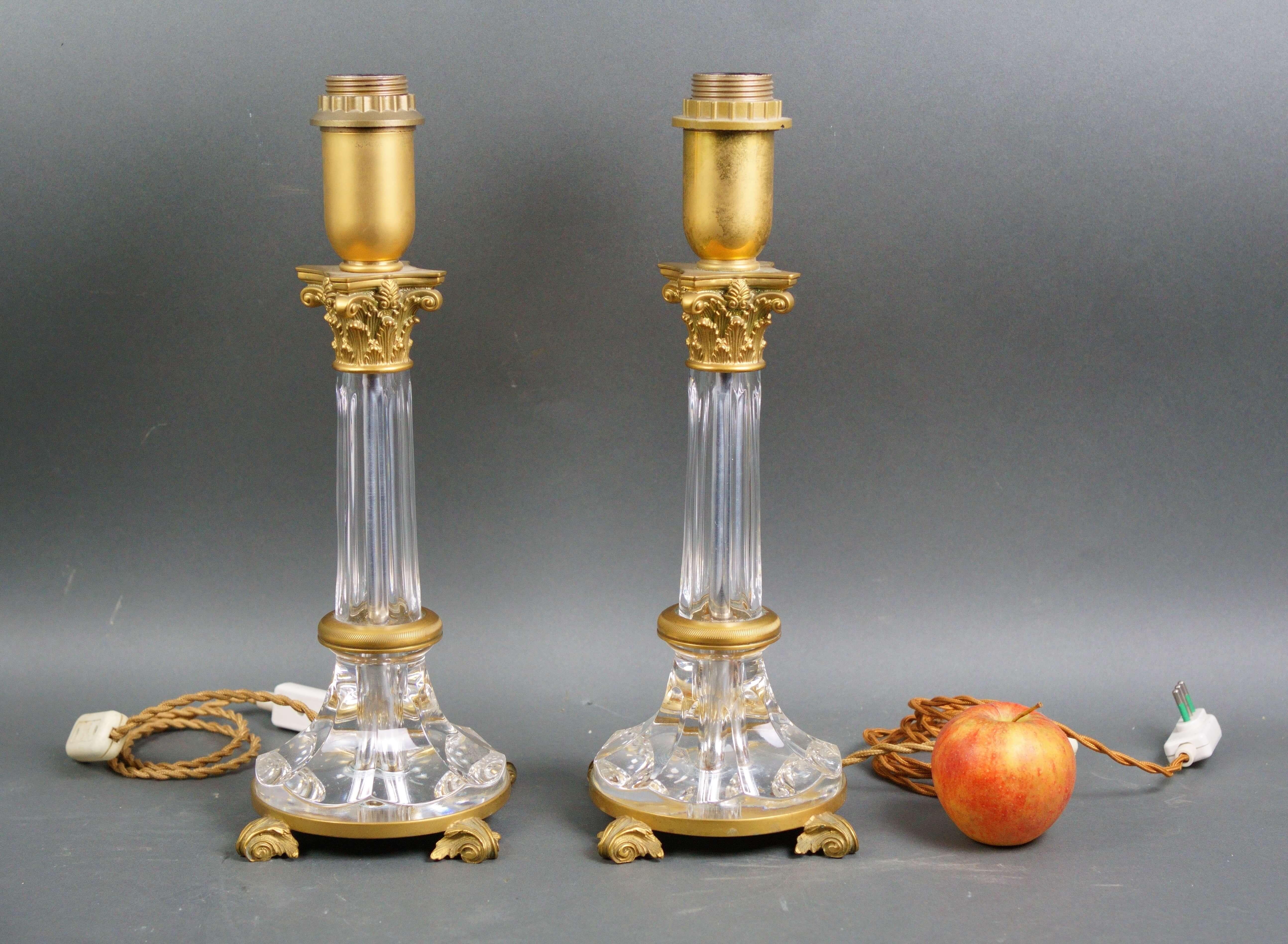 20th Century Coppia di Lampade Cristallo e Bronzo  Gherardo degli Albizzi - Firenze