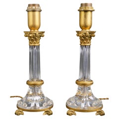 Coppia di Lampade Cristallo e Bronzo Gherardo degli Albizzi - Firenze