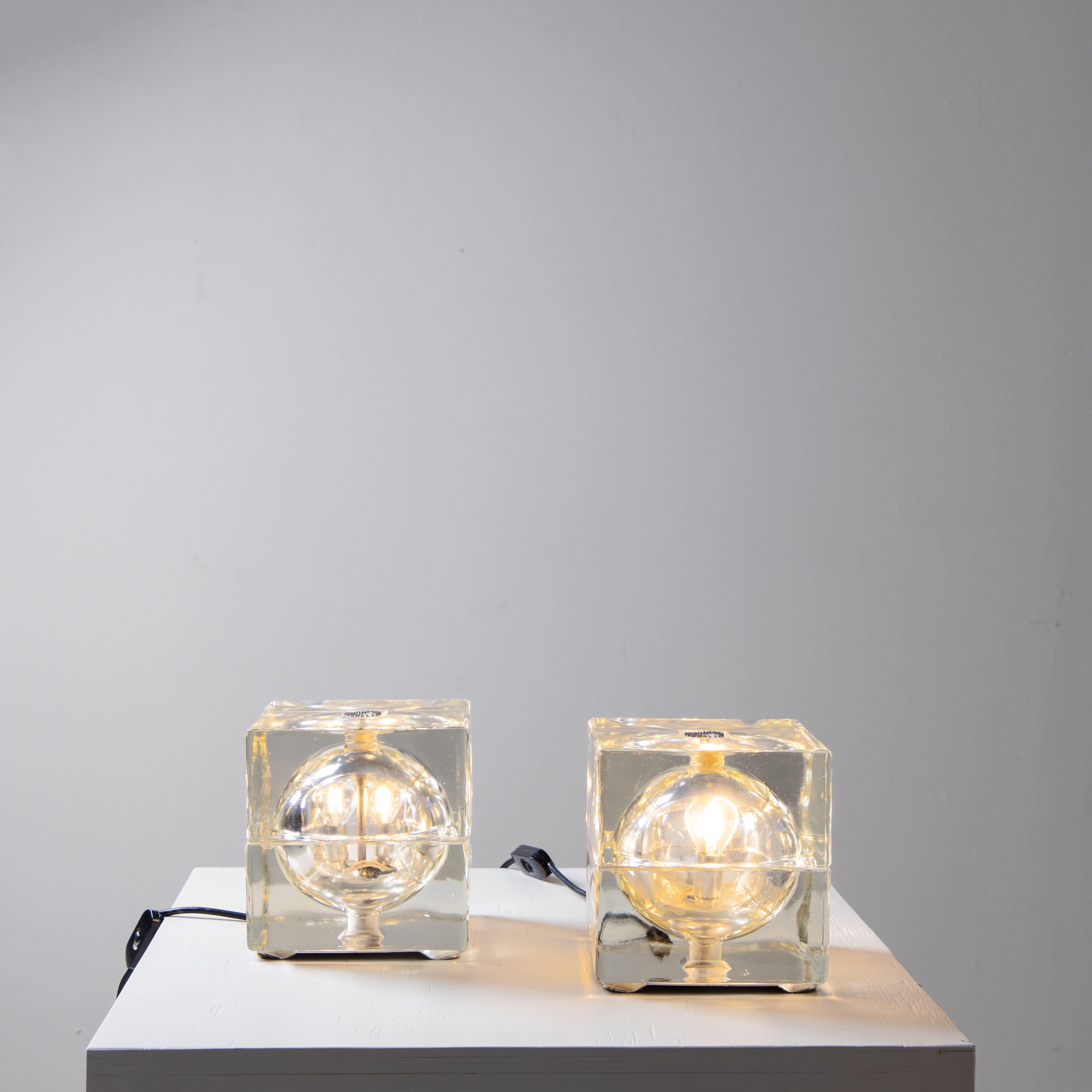 Cubosfera pair of lamps, Alessandro Mendini, Fidenza Vetraria In Good Condition For Sale In Milano, Lombardia