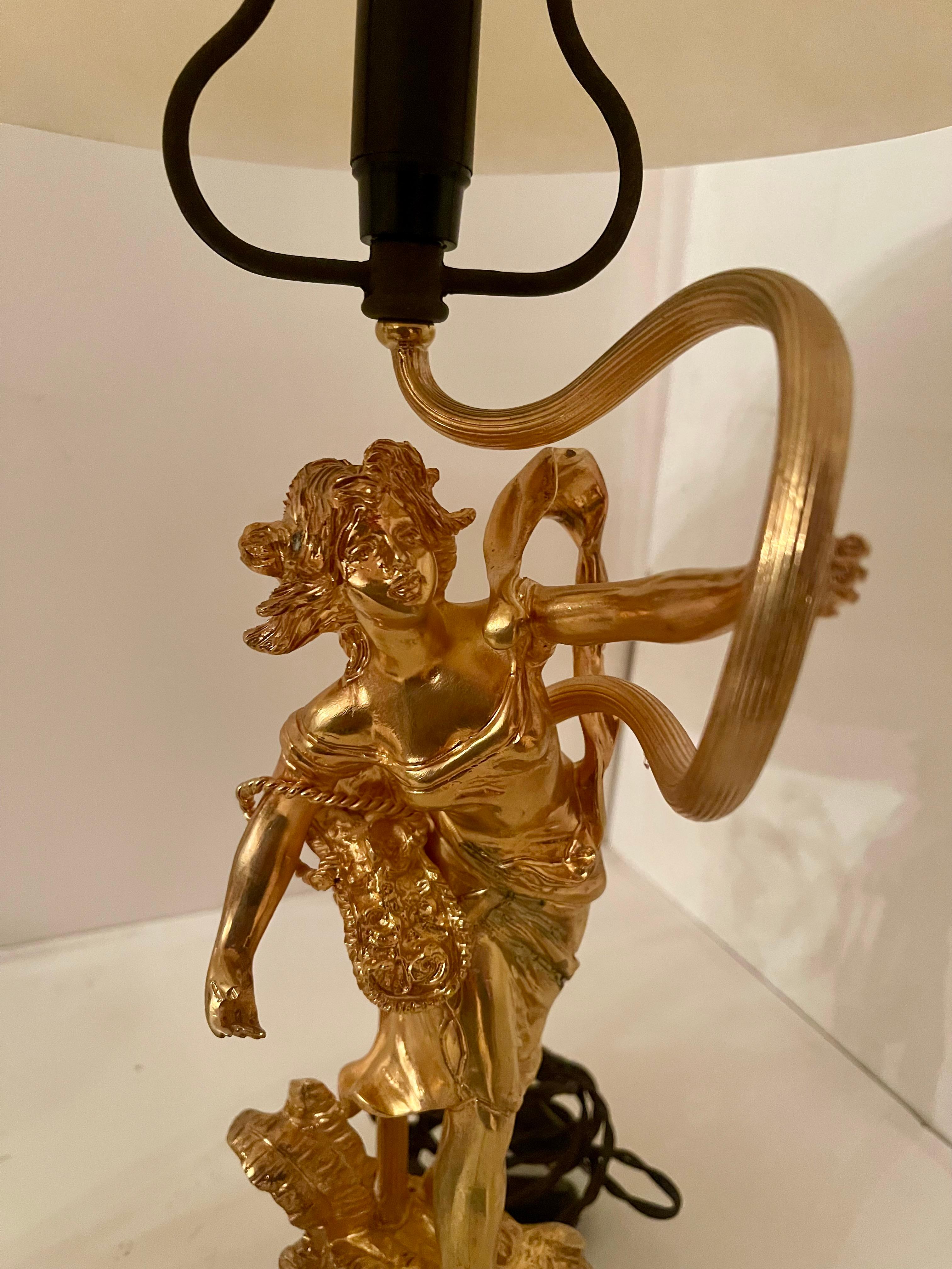 Late 20th Century Pair of glass and bronze luxury Italian vintage style room lamps For Sale