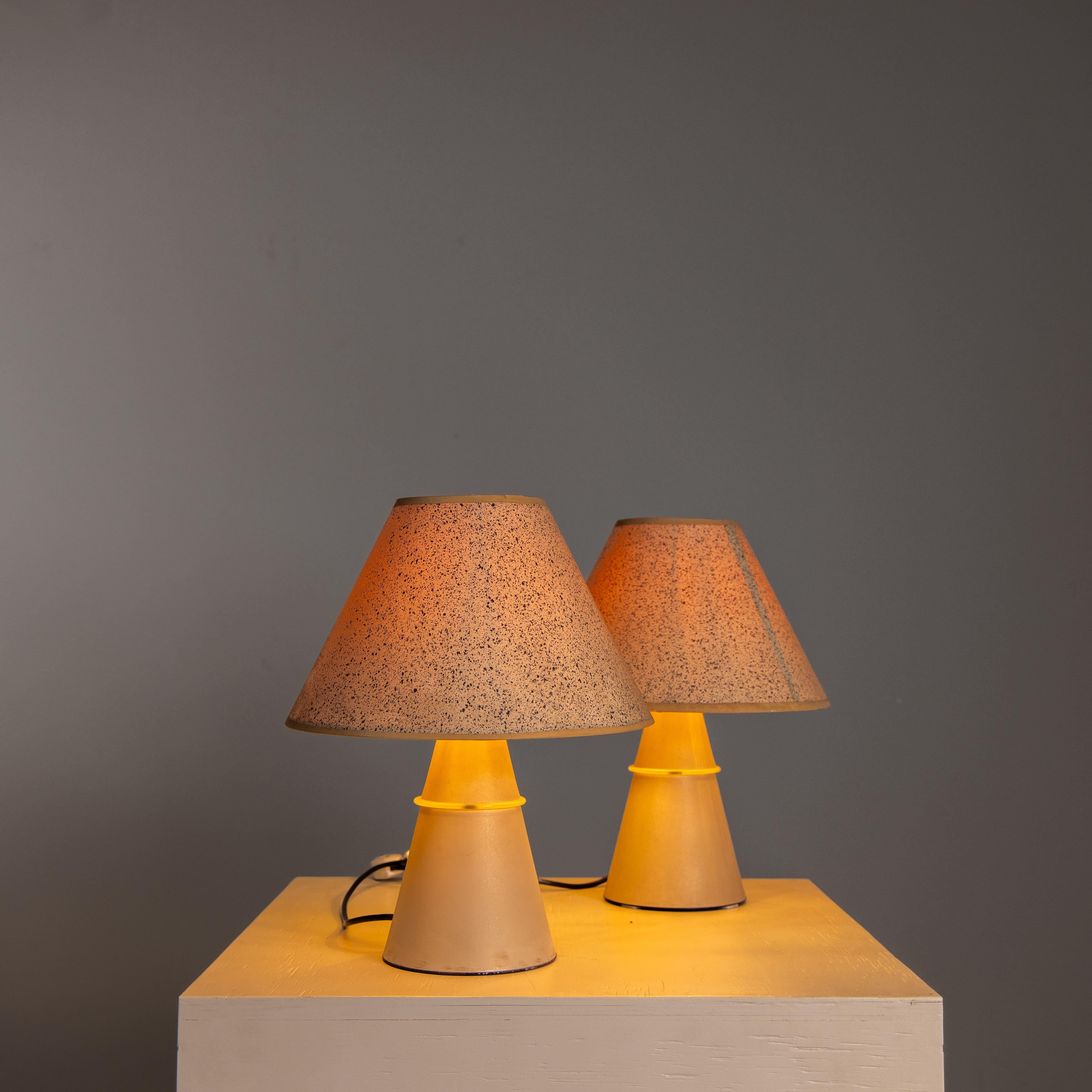 20th Century Pair of bedside lamps, Luci Illuminazione, Milan, 1980 For Sale