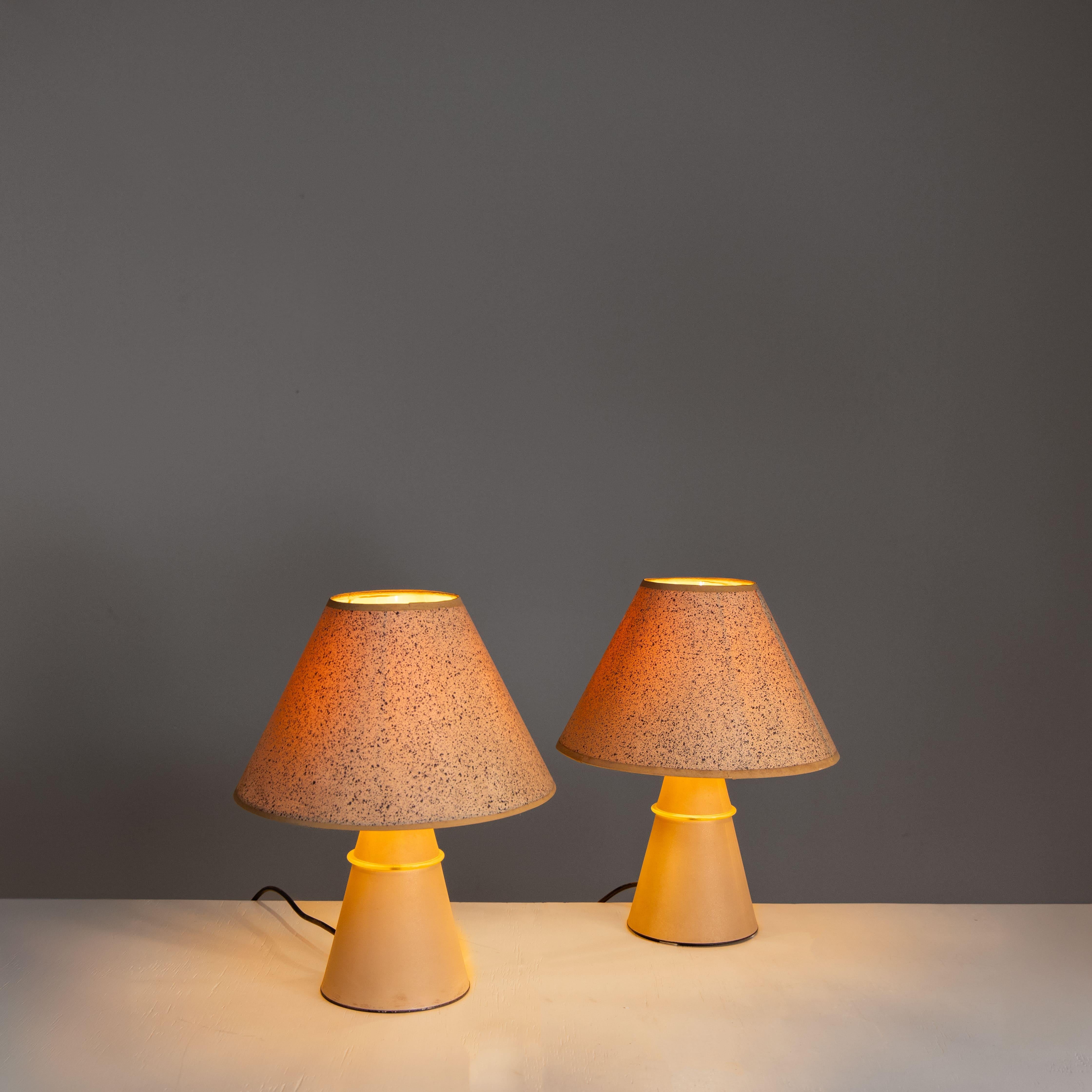 Aluminum Pair of bedside lamps, Luci Illuminazione, Milan, 1980 For Sale