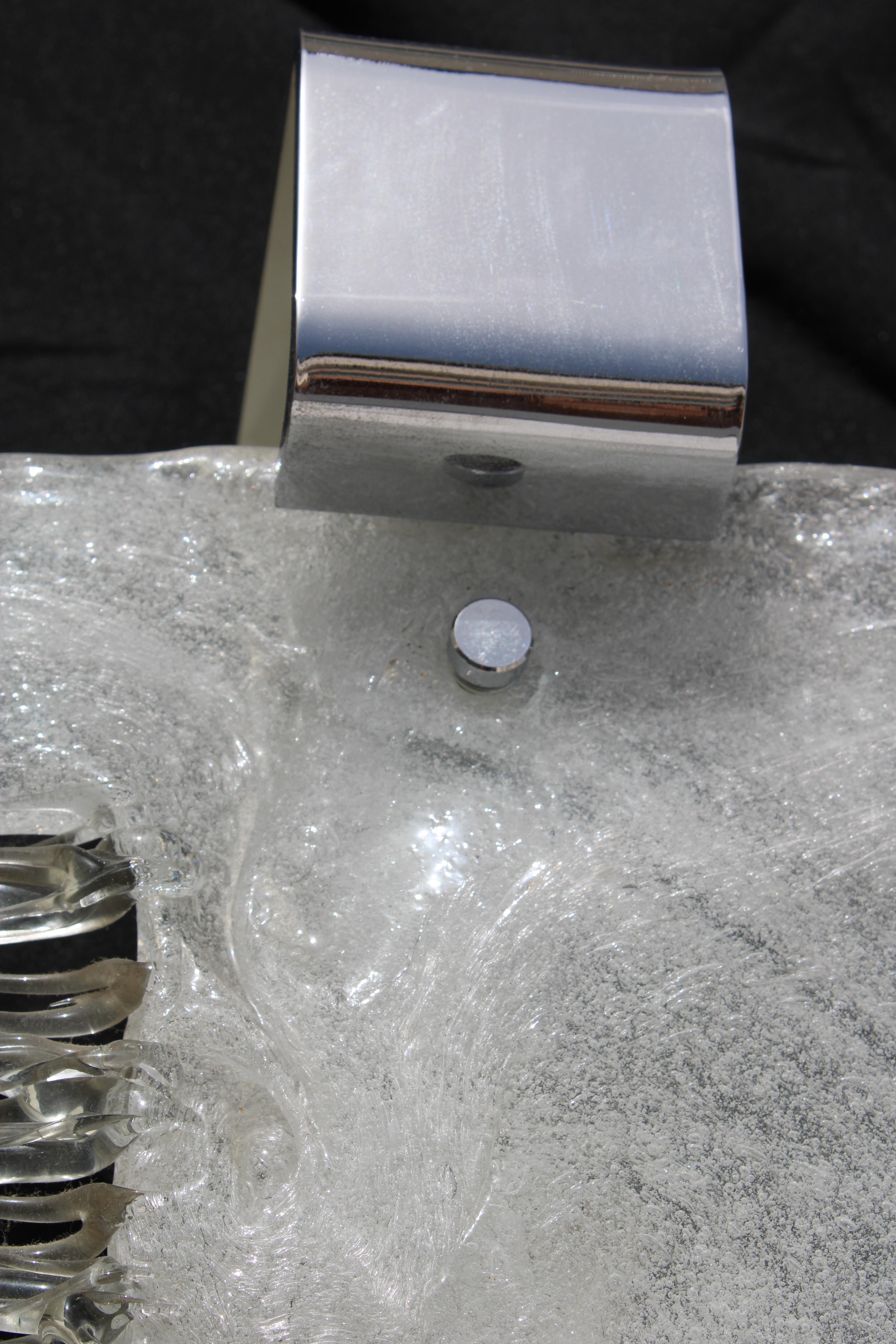 Pair of Angelo Brotto Wall Lamps for Esperia 1970 Pulegoso Glass For Sale 6