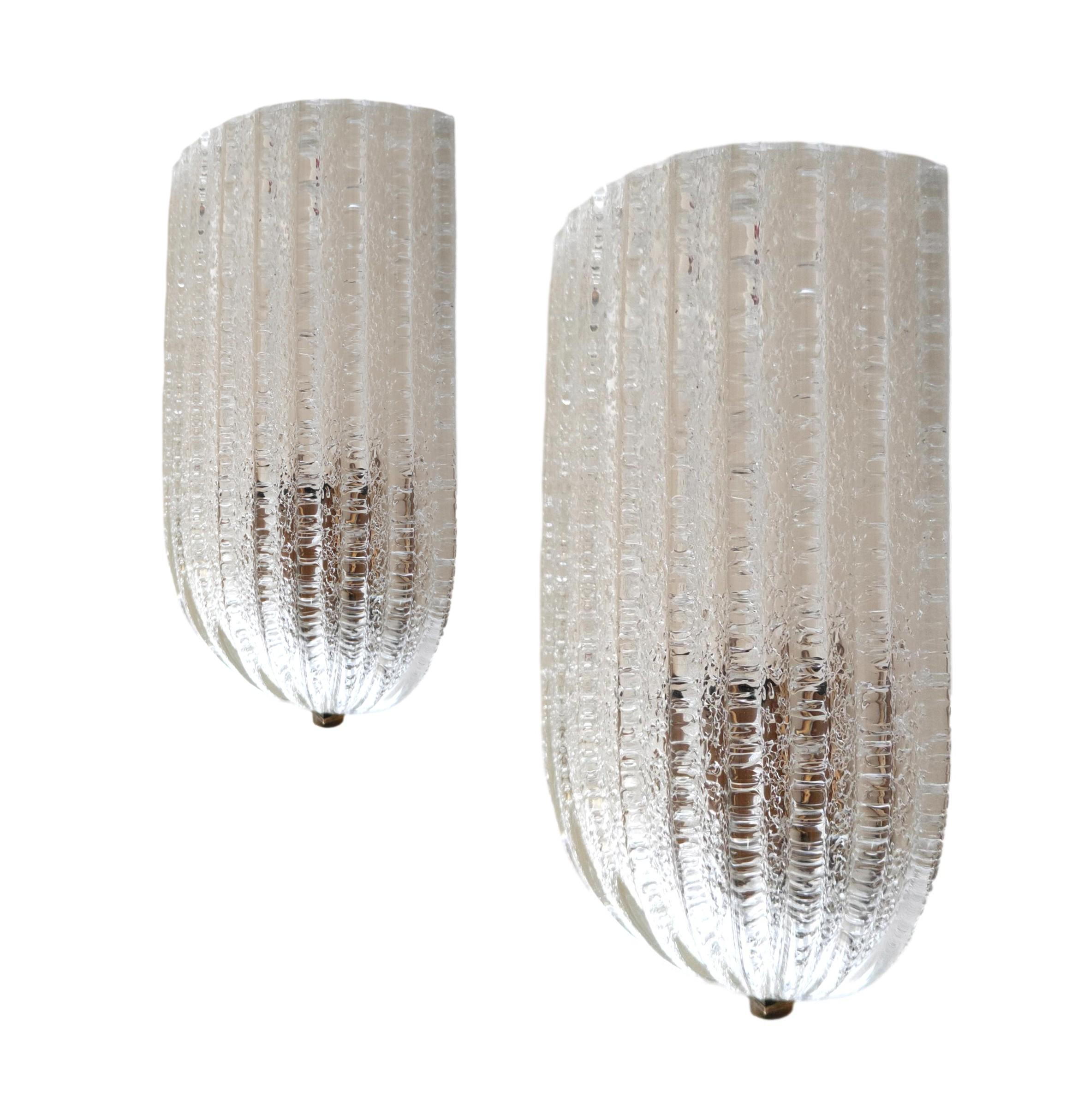 pair of wall lamps sconces barovier&toso 1950s - barovier & toso In Good Condition For Sale In taranto, IT