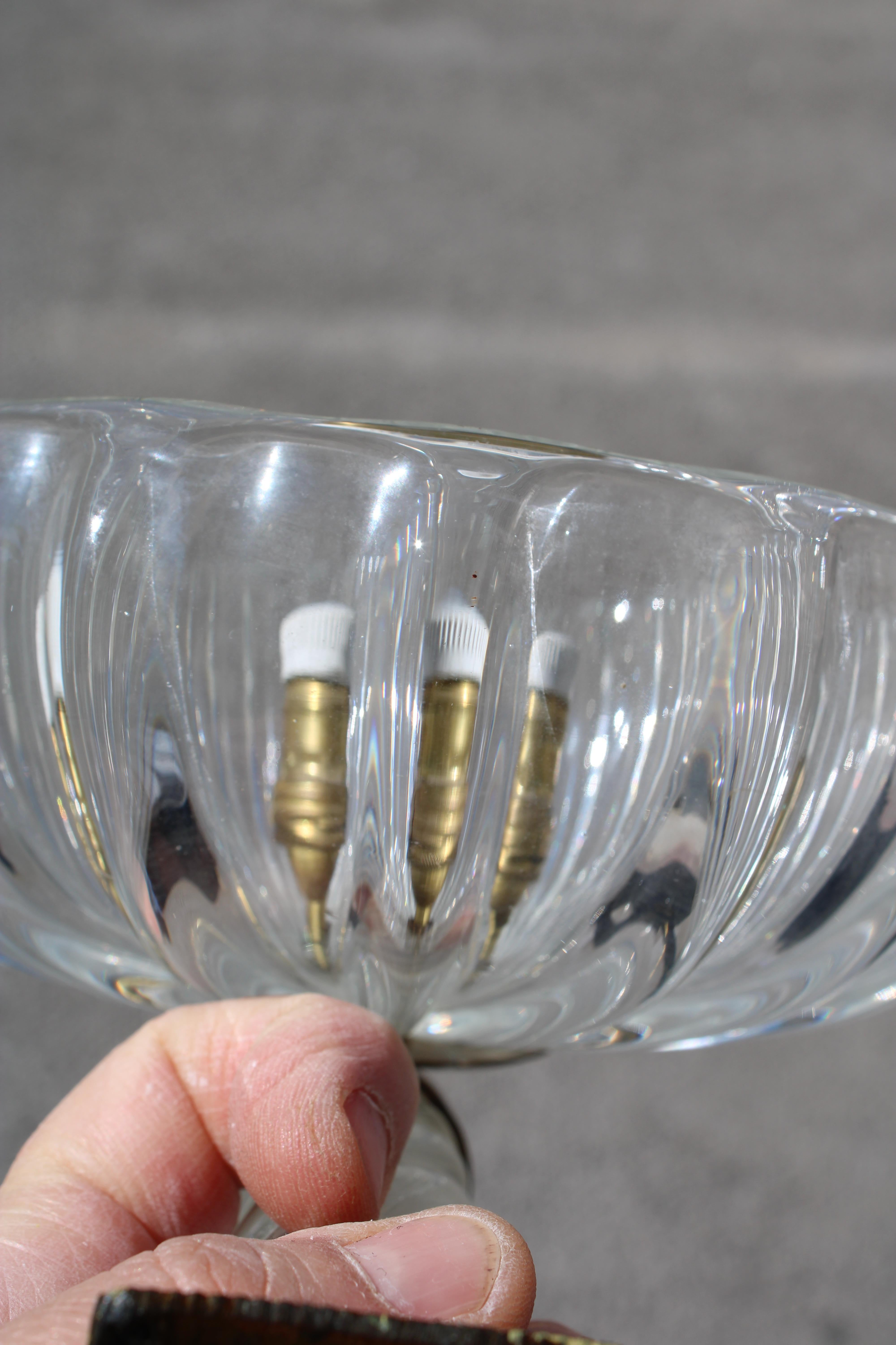 Pair of Barovier 1940 Murano Wall Lamps Brass Parts For Sale 13