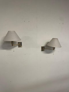 Paar Wandlampen aus Messing, 1970er Jahre