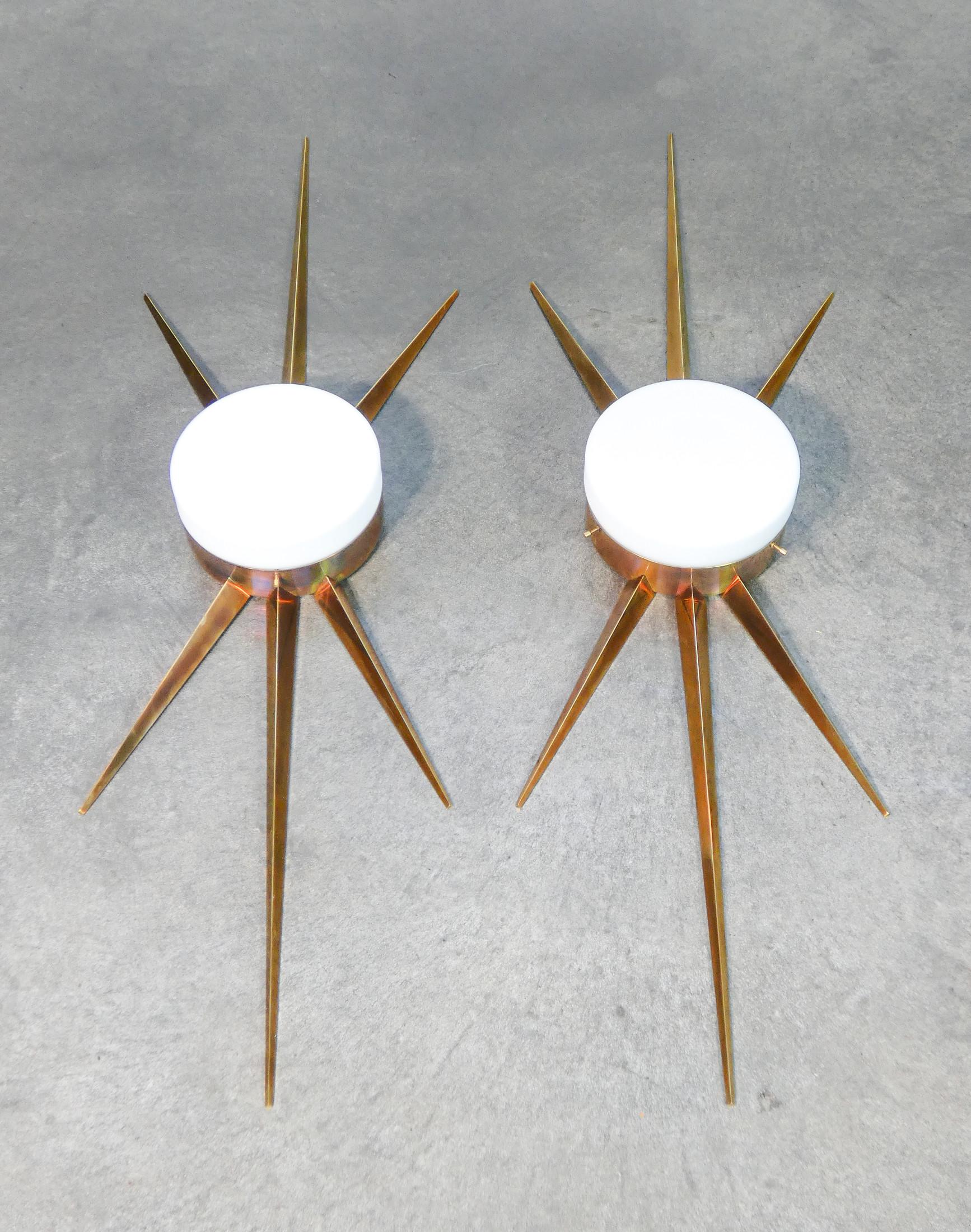 Late 20th Century Pair of wall or ceiling lamps, design by Giò PONTI for ARREDOLUCE