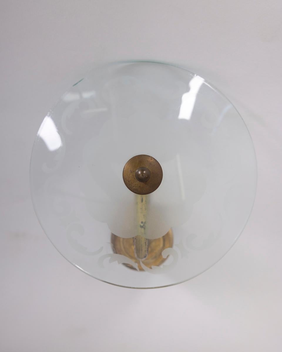 Lampes à poser vintage années 50 ottone et vetro design Italiano Bon état - En vente à None, IT