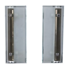 Paar Wandlampen aus Metall und Glas aus den 60er Jahren Italienisches Design