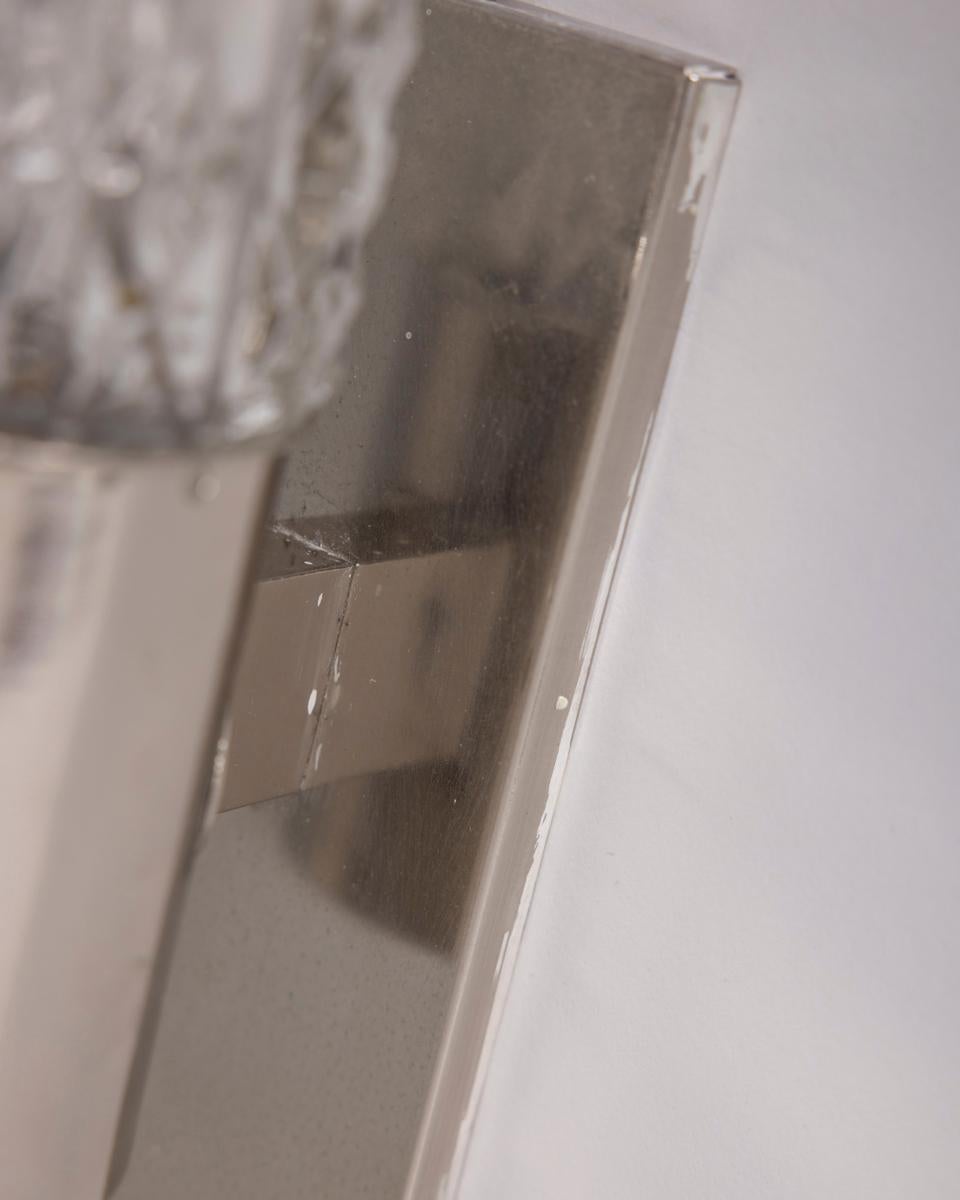 Coppia di lampade da parete vintage anni 70 metallo e vetro design Targetti Metal en venta