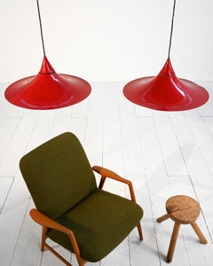 Coppia di lampade da soffitto attribuibili al modello “Semi” di Fog & Mørup 1960
