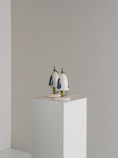 Paar Angelo Lelii Tischlampen für Arredoluce Italien Modell 12398 50er Jahre