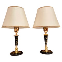Coppia di lampade da tavolo classiche italiane vintage degli anni '90