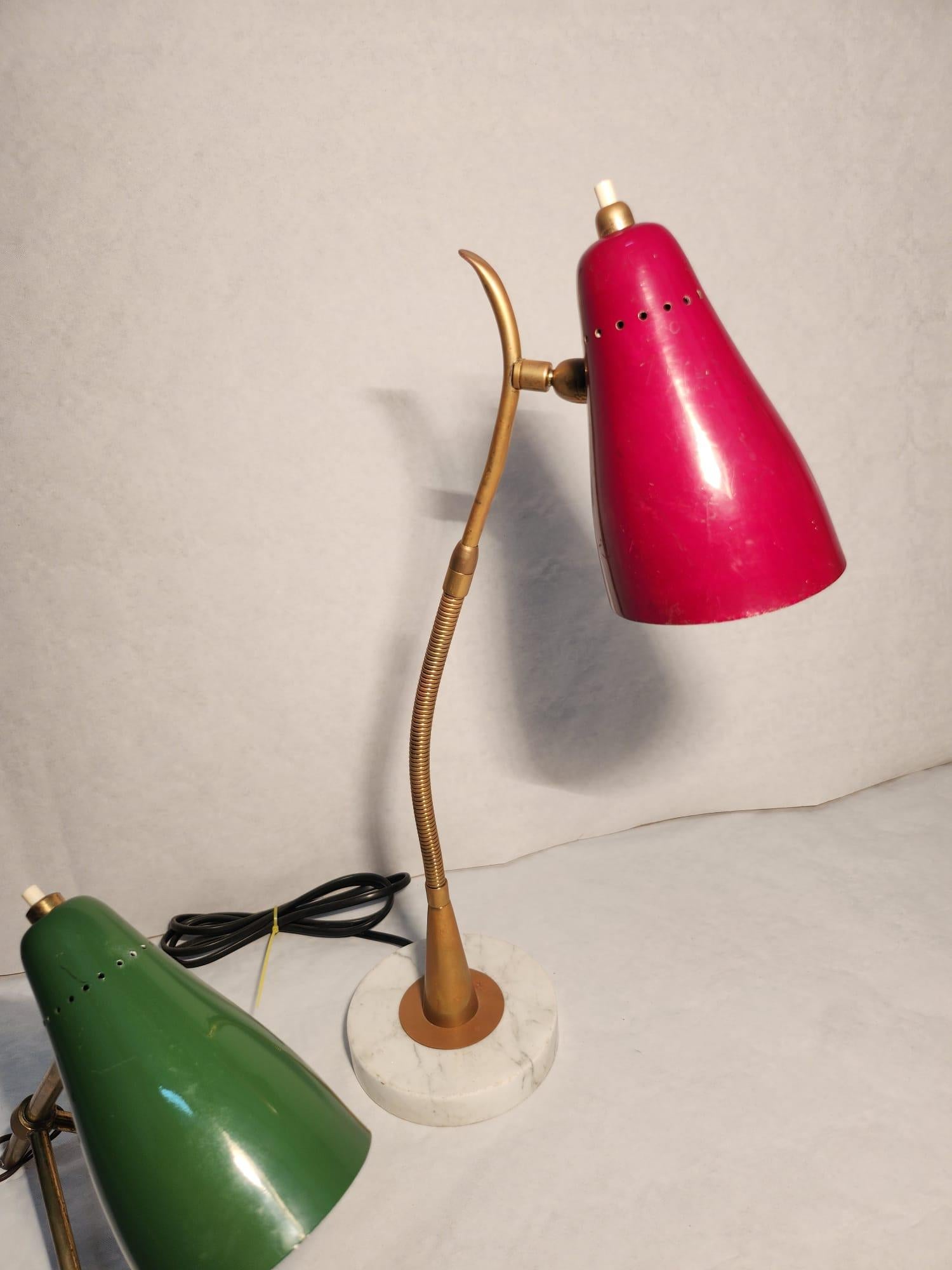 Mid-Century Modern Pair of table lamps by Giuseppe Ostuni for O Luce For Sale