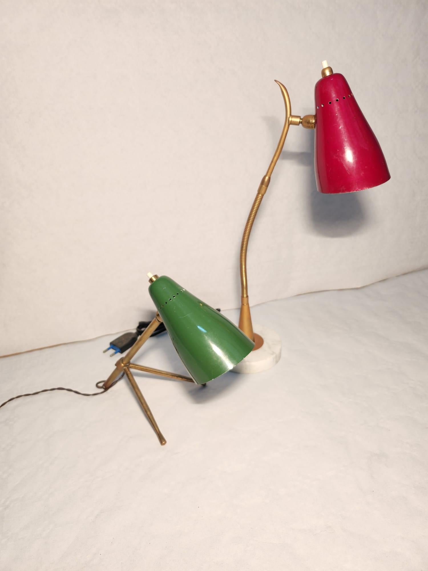 Italian Pair of table lamps by Giuseppe Ostuni for O Luce For Sale