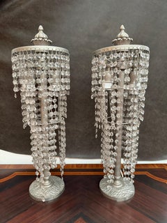 Pair of elegant rugiano table lamps in classic Italian 80s style
