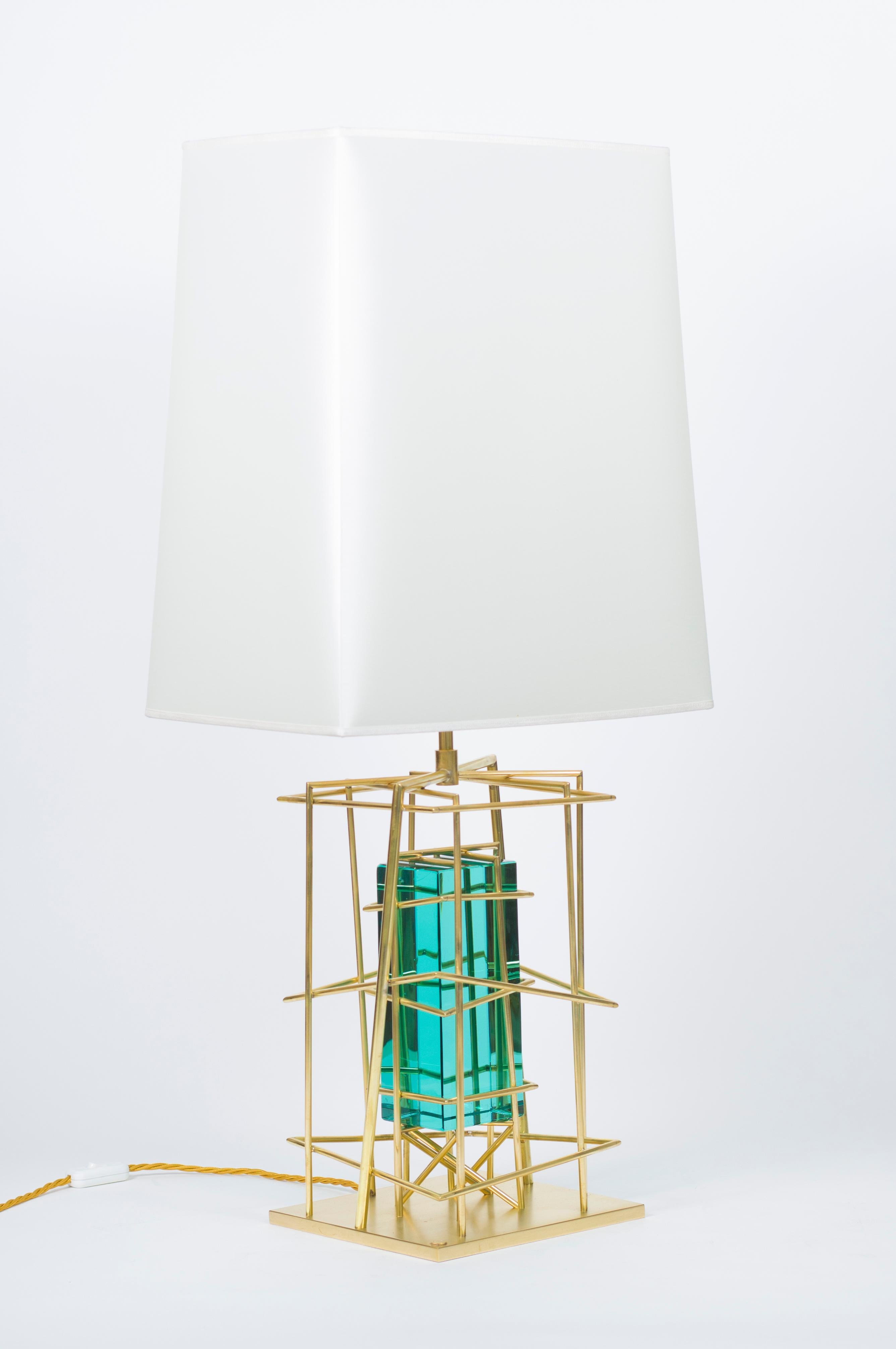 Mid-Century Modern Paire de lampes de table 'GABBIA MATTONE en vente