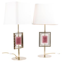 Pair of table lamps "AMETHYST GYROSCOPE" 