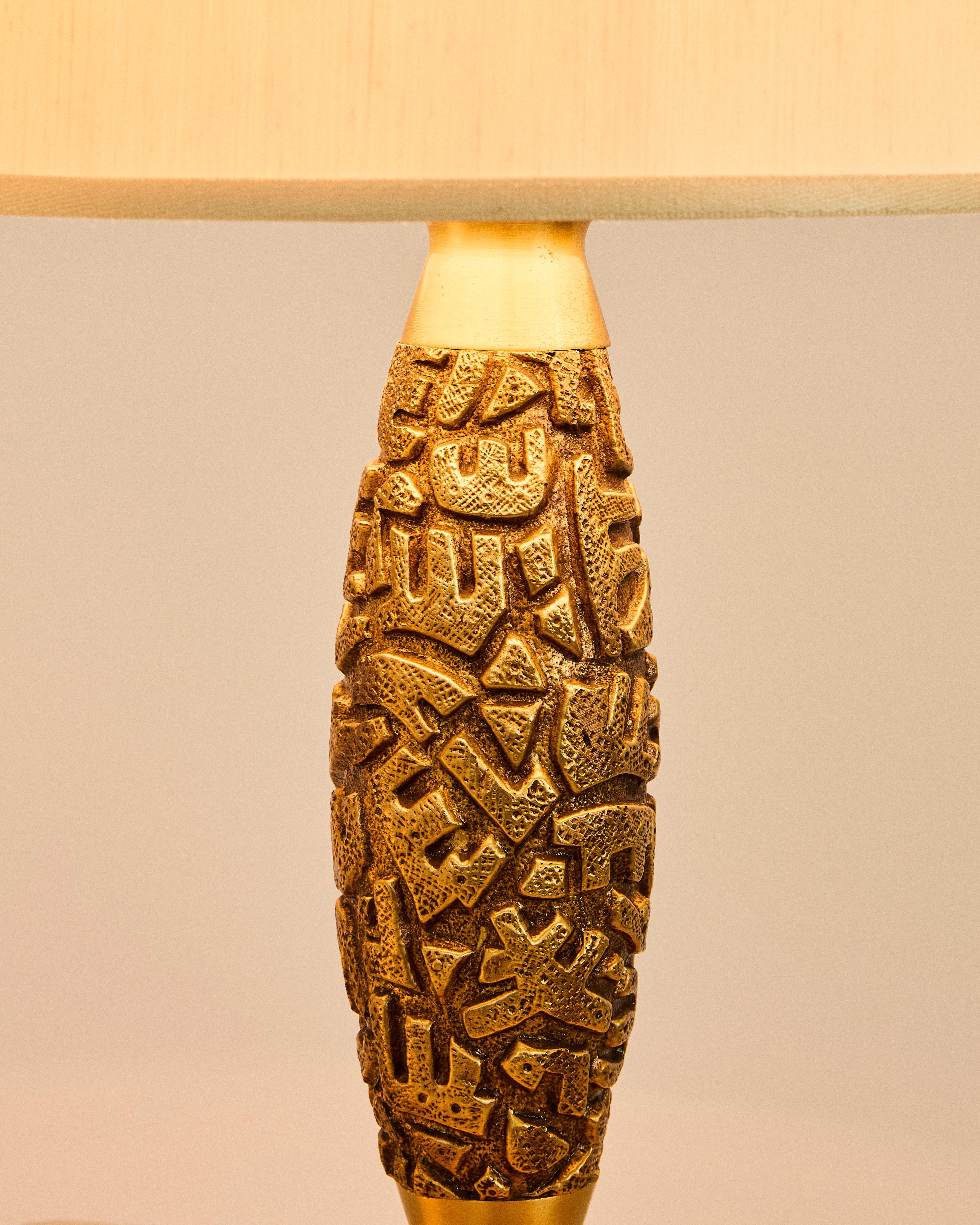 Coppia di lampade da tavolo in bronzo di Luciano Frigerio Moderno de mediados de siglo en venta