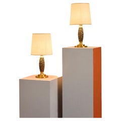Pair of bronze table lamps by Luciano Frigerio
