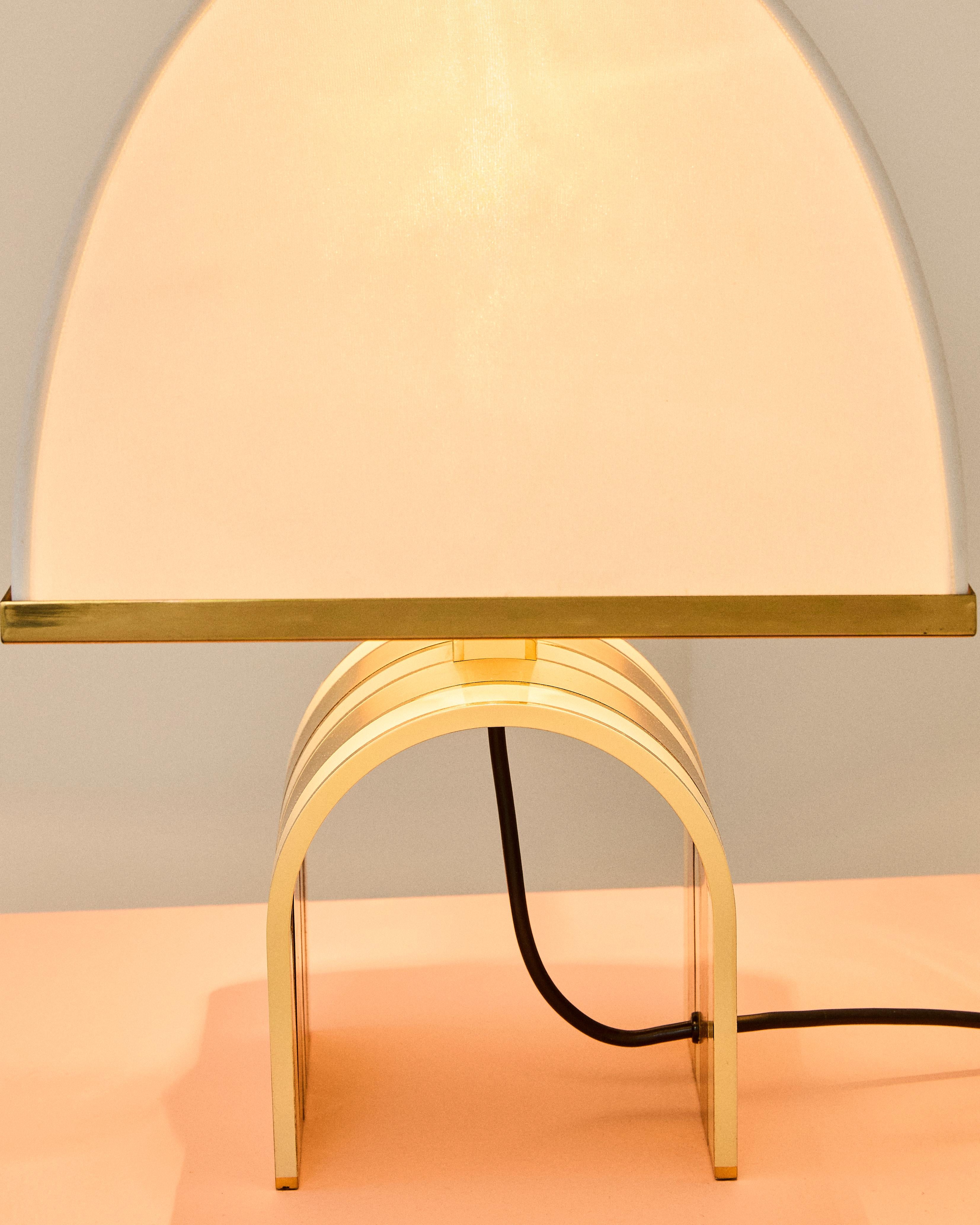 pair of 1970s brass table lamps att. to Romeo Rega In Good Condition In Milano, Lombardia