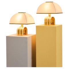 paire de lampes de table en laiton des années 1970, attribuées à Romeo Rega
