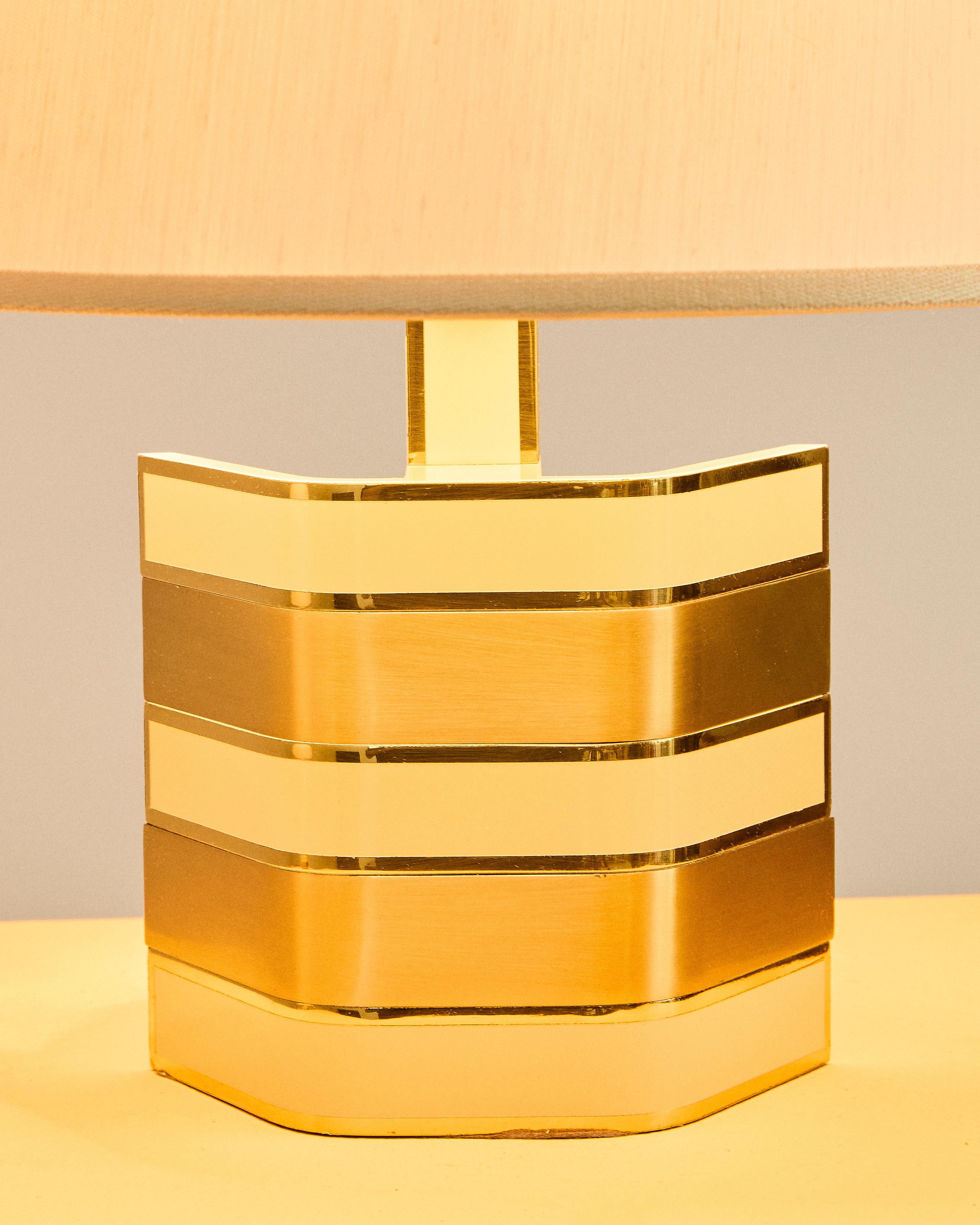 paire de lampes de table en laiton attribuées à Romeo Rega Bon état - En vente à Milano, Lombardia