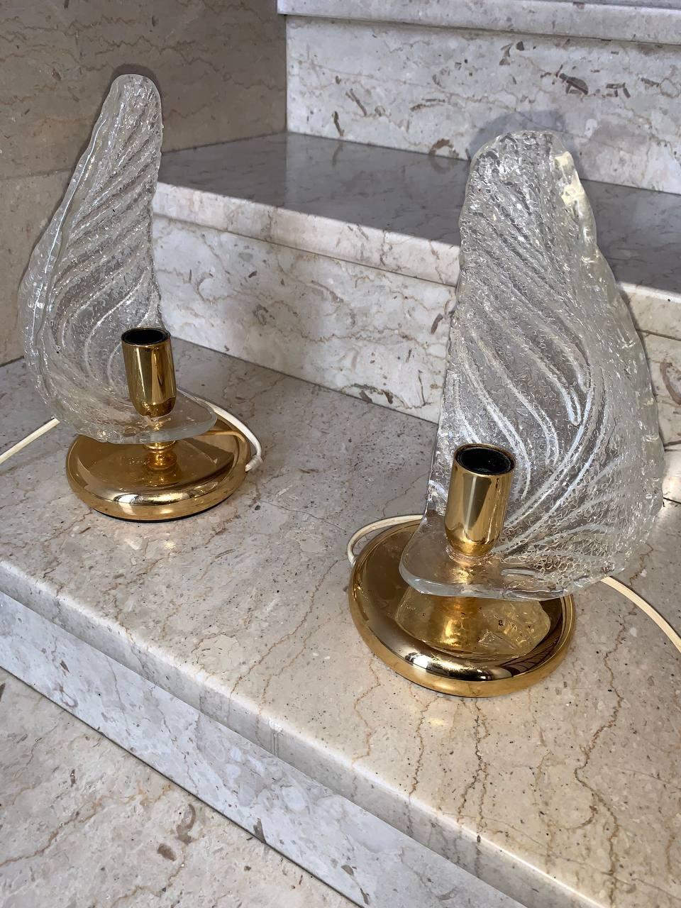 20th Century Pair of Barovier & Toso Murano art glass table lamps For Sale