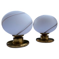 Pair of Murano glass swirl table lamps