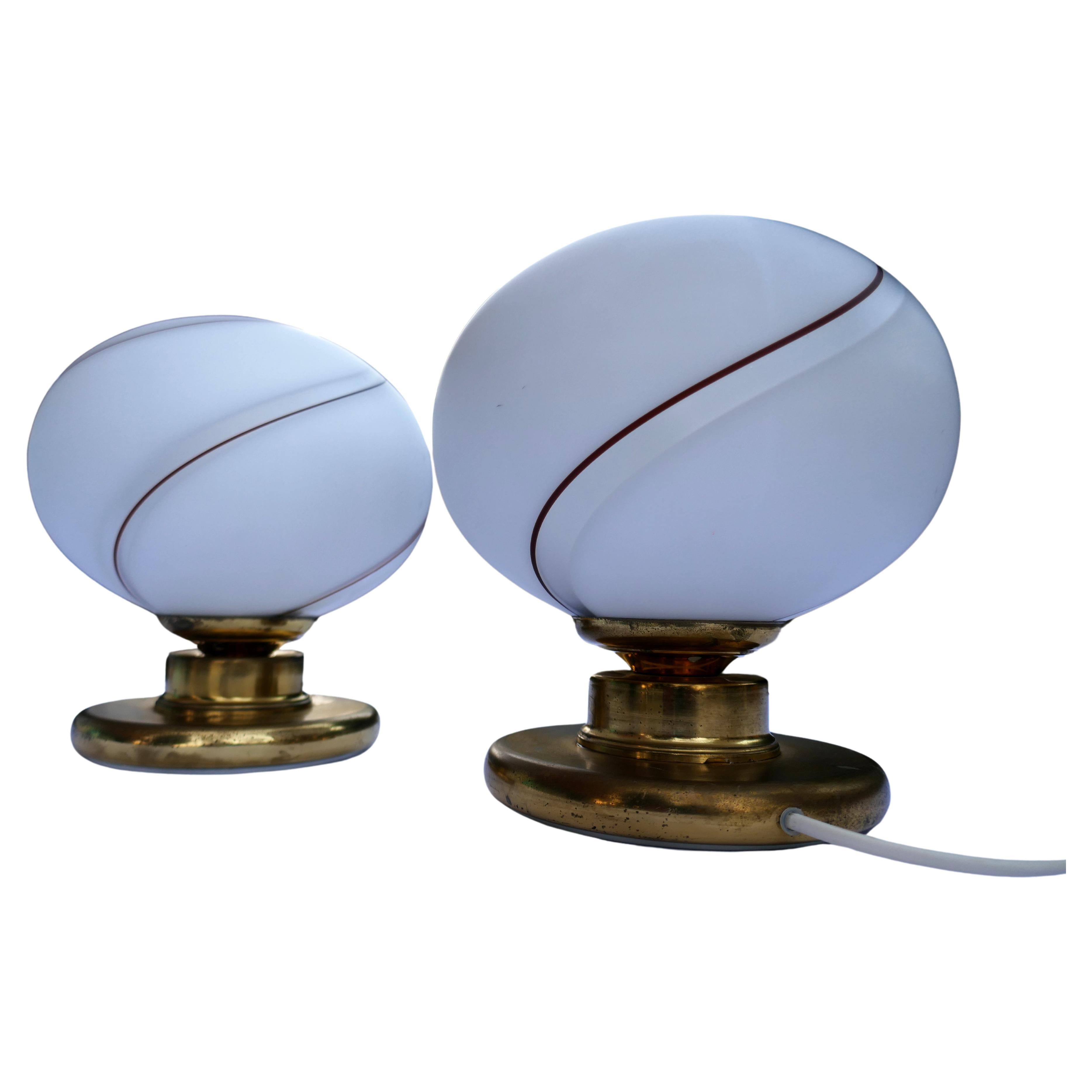 Italian Pair of Murano glass swirl table lamps  For Sale