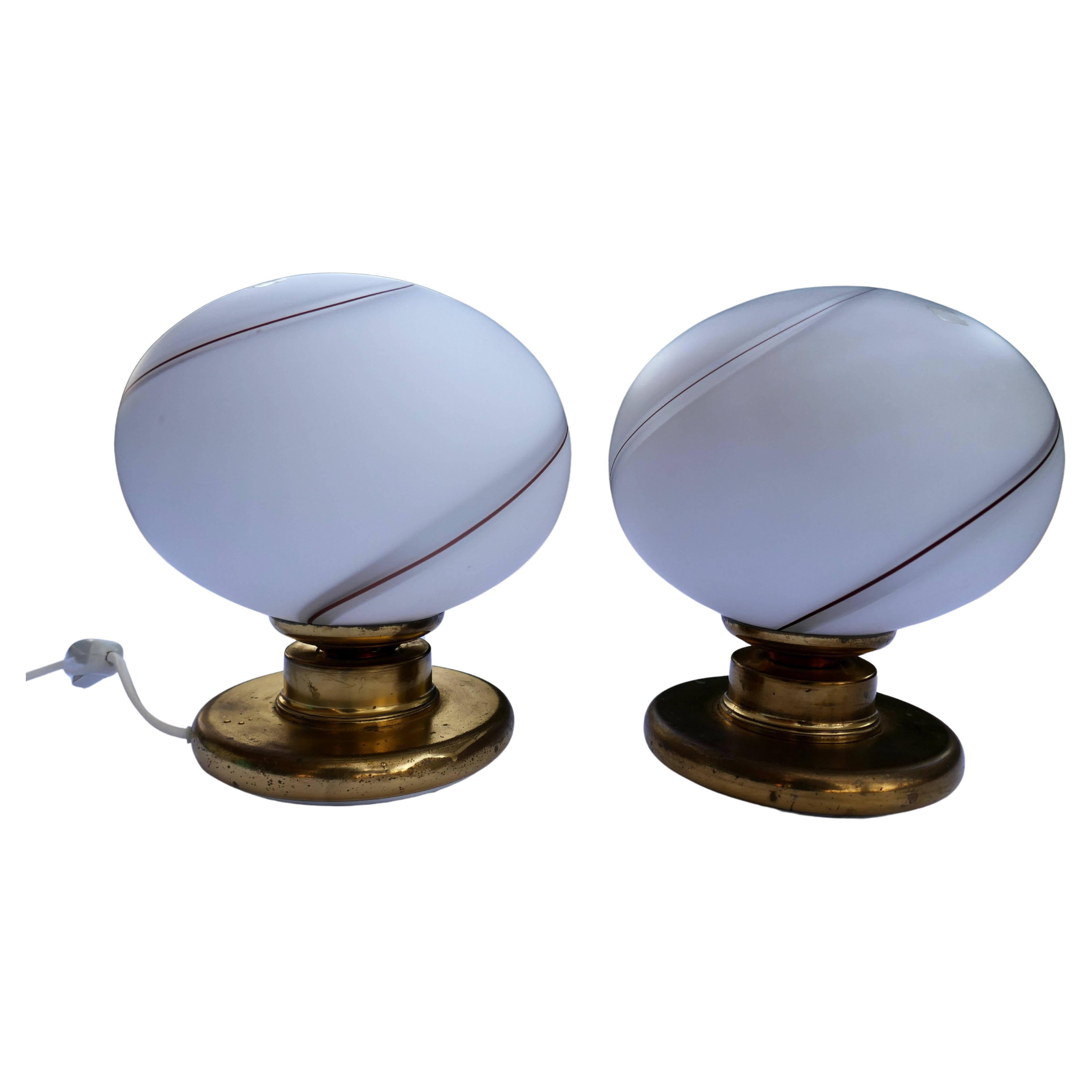 Paire de lampes de table en verre de Murano  en vente 1