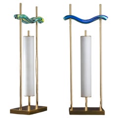 Coppia di lampade da tavolo " MANIGLIE VENINI"