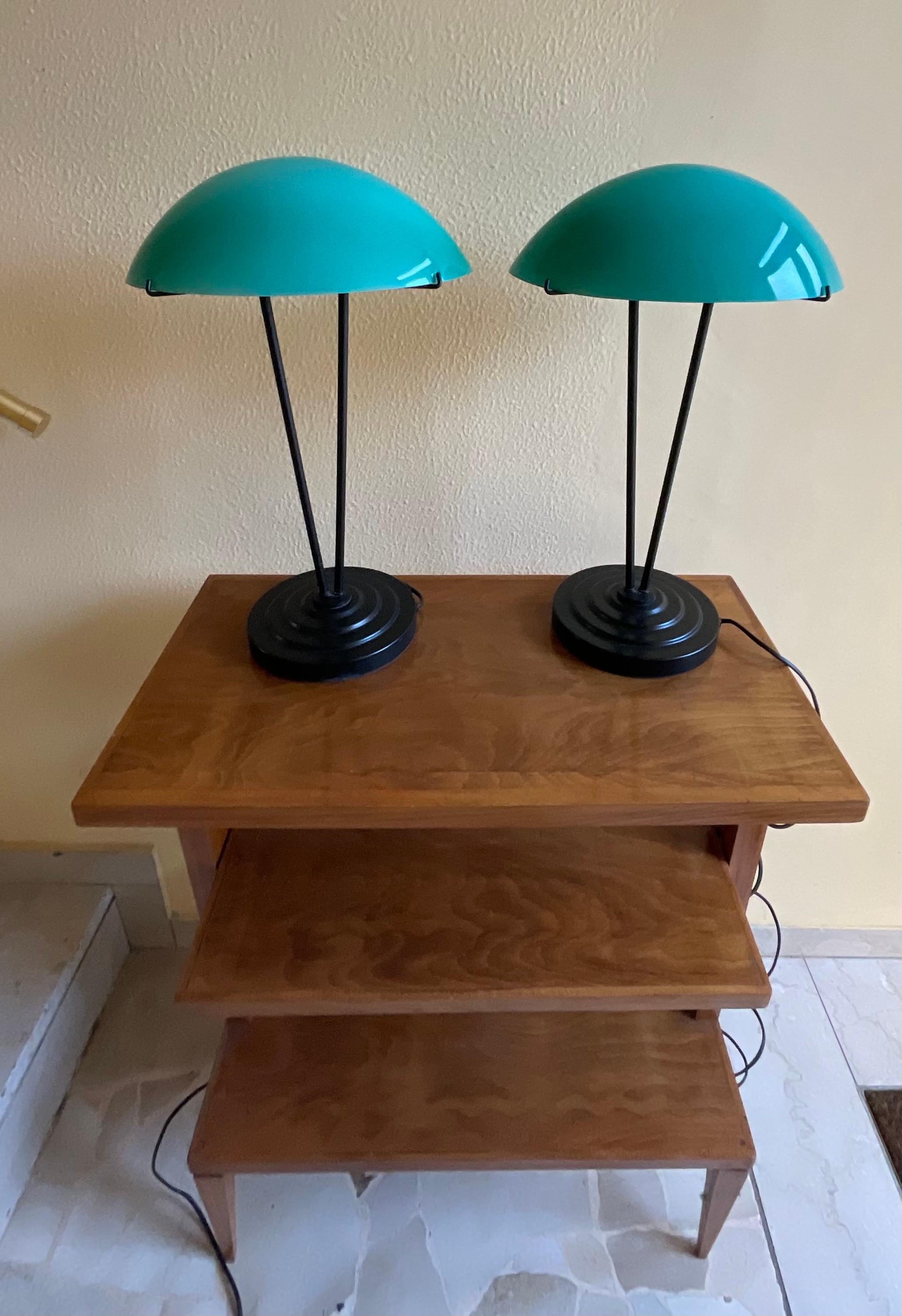 Metal Pair of table lamps MOD. KUPOL B9311 - IKEA 1990 For Sale