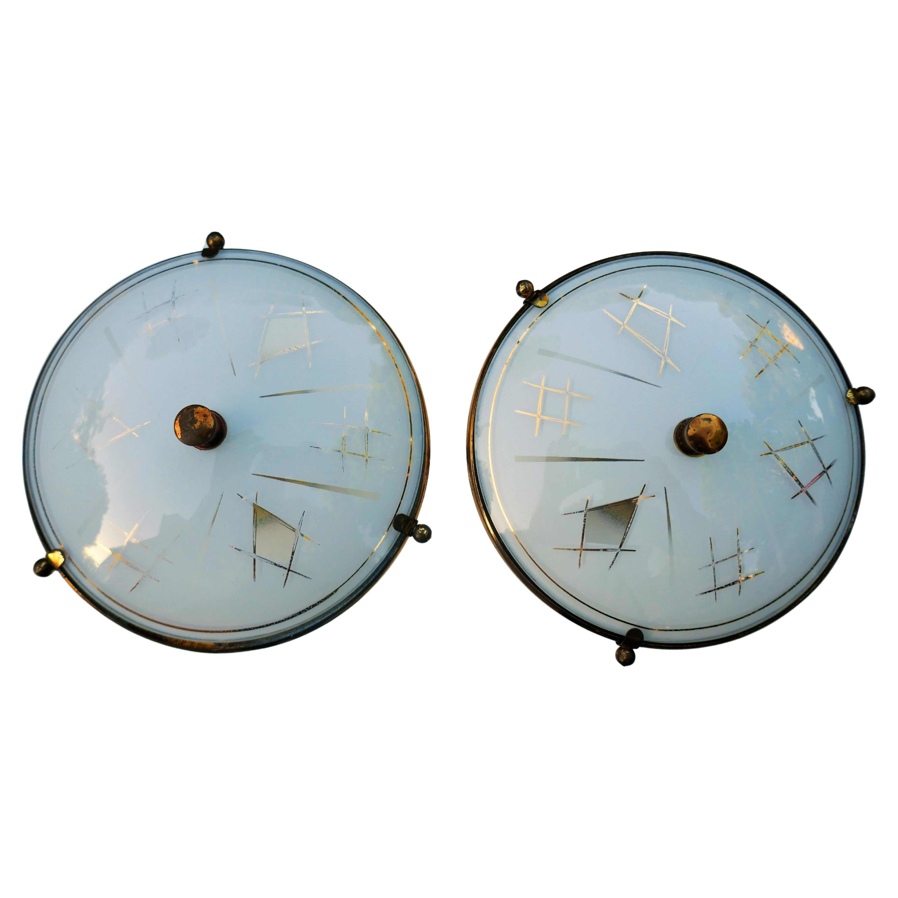 Coppia di lampade da tavolo o comodino Brusotti Fontana GCME Mid-20th Century en venta